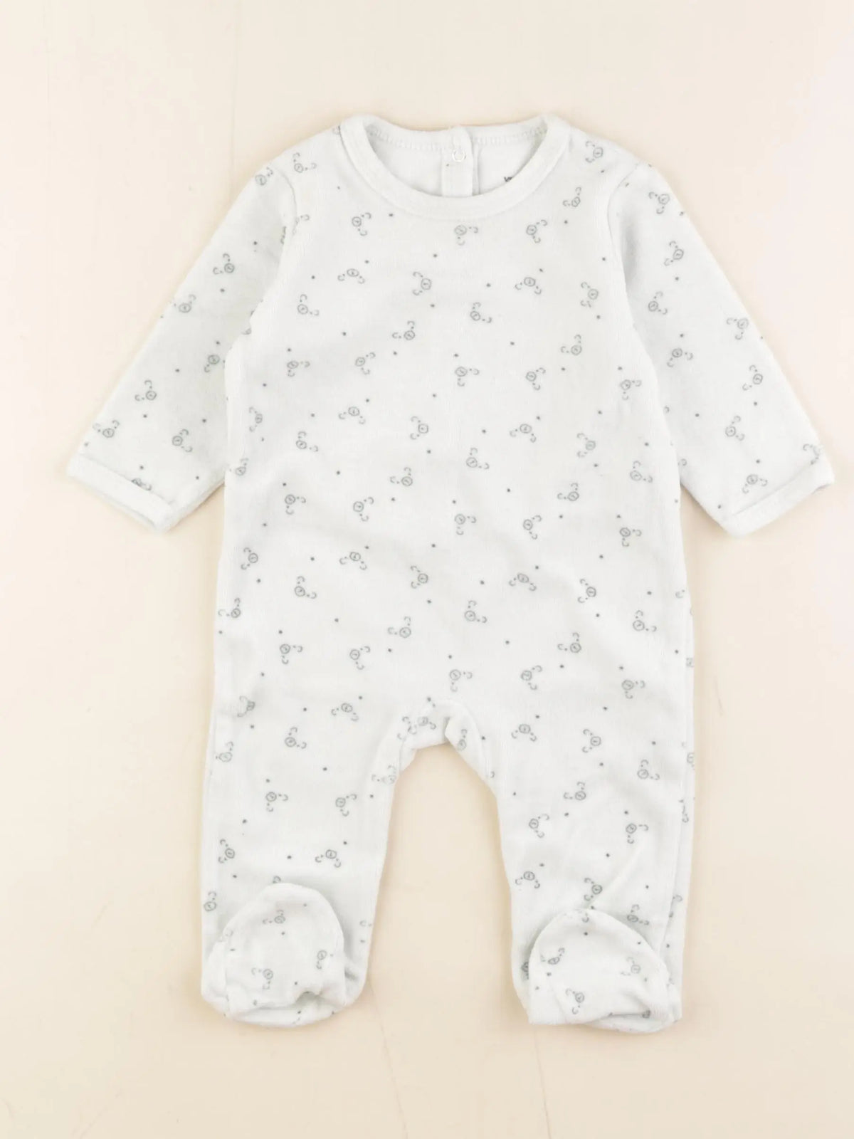 Vertbaudet - pyjama velours vert - 6 mois