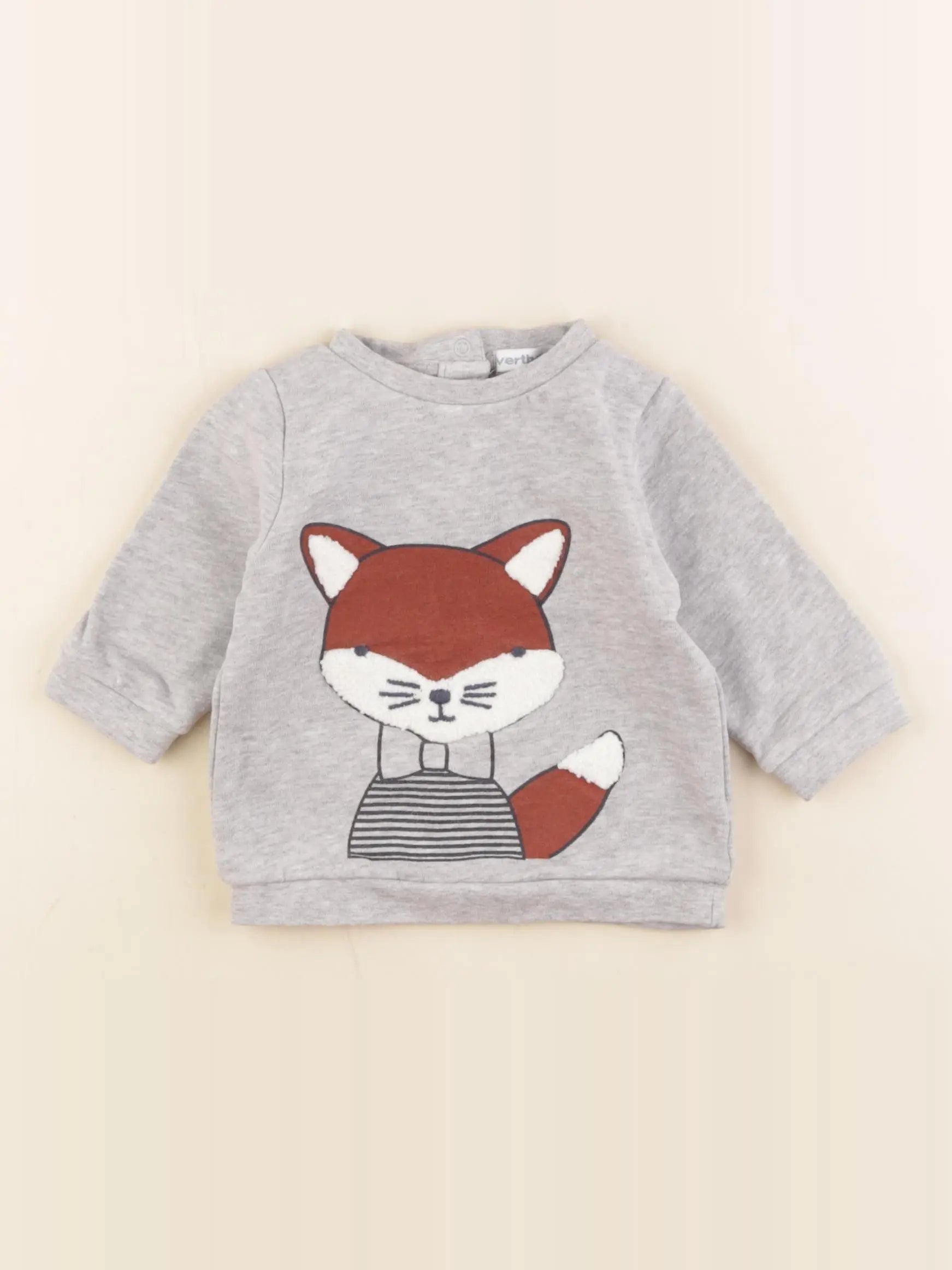 Vertbaudet - sweat gris - 3 mois