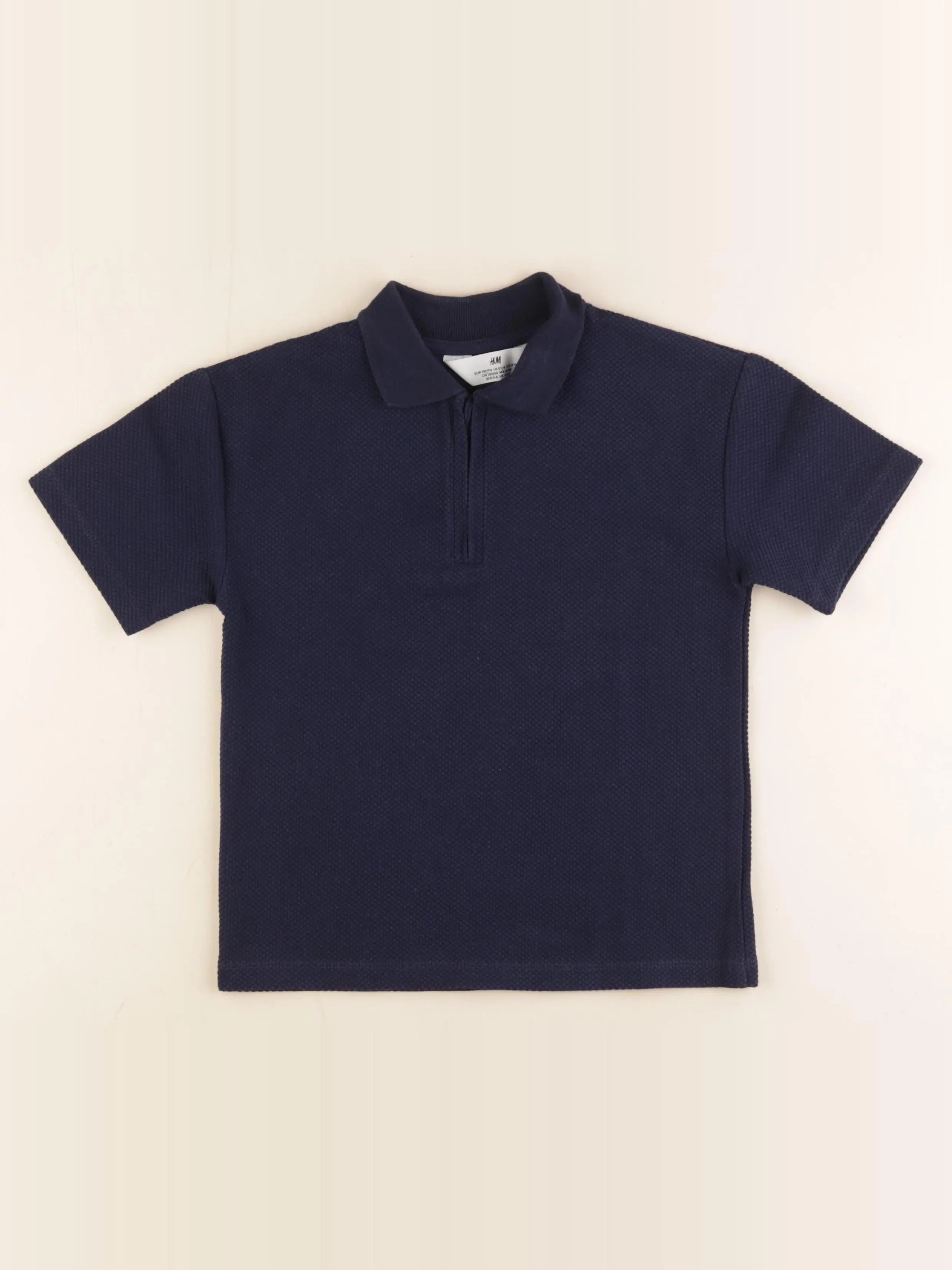 H&M - polo bleu - 4/6 ans