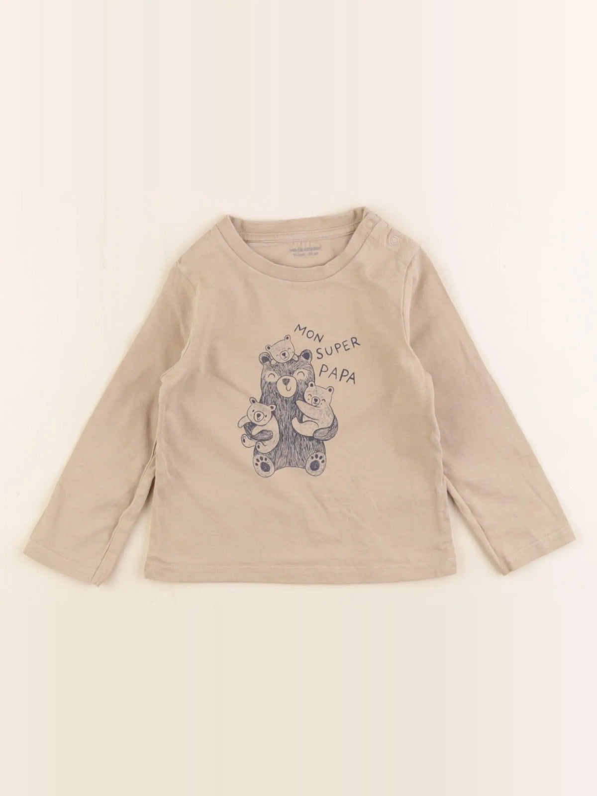 Vertbaudet - tee-shirt beige - 18 mois