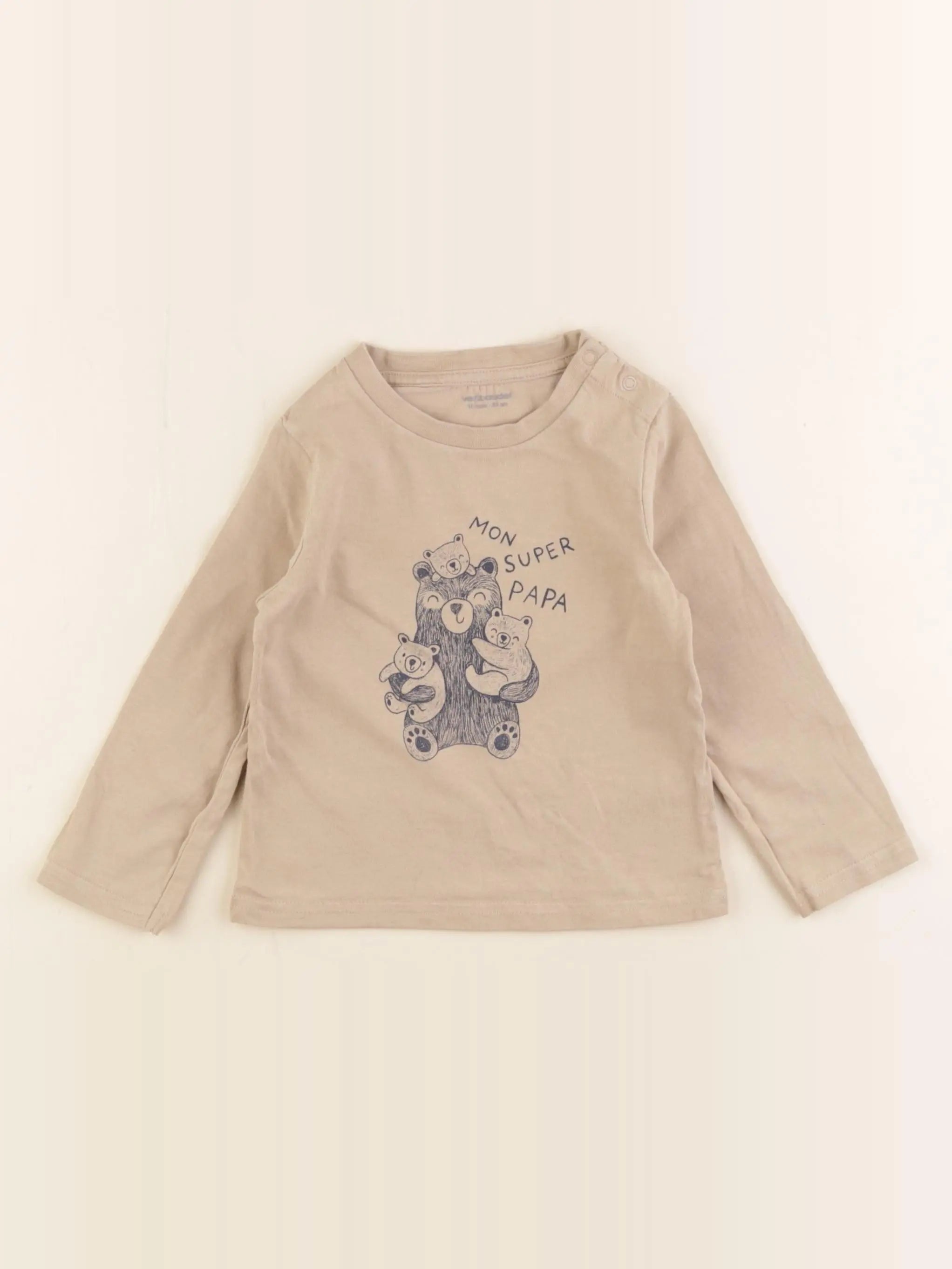 Vertbaudet - tee-shirt beige - 18 mois