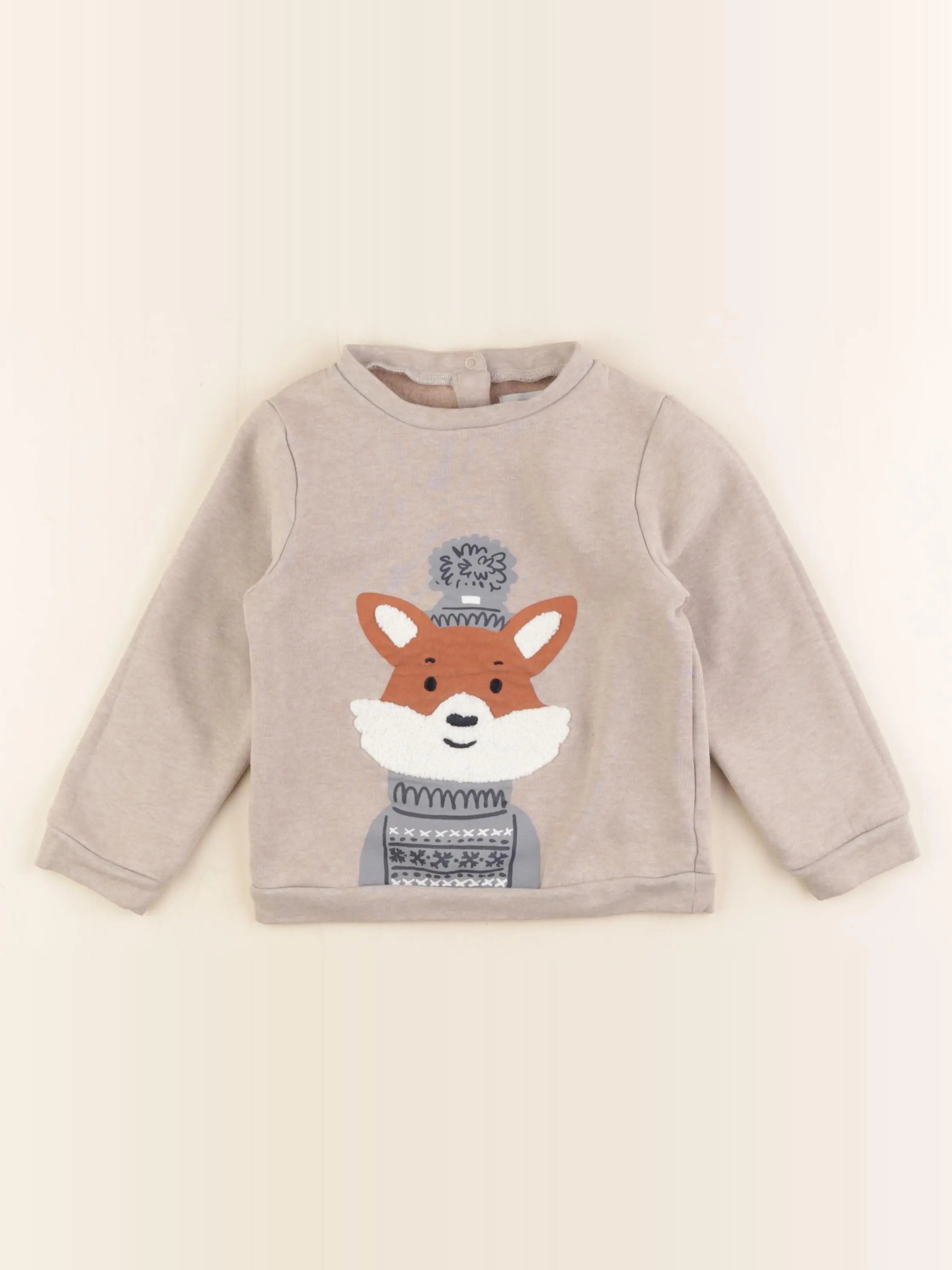 Vertbaudet - sweat marron - 36 mois