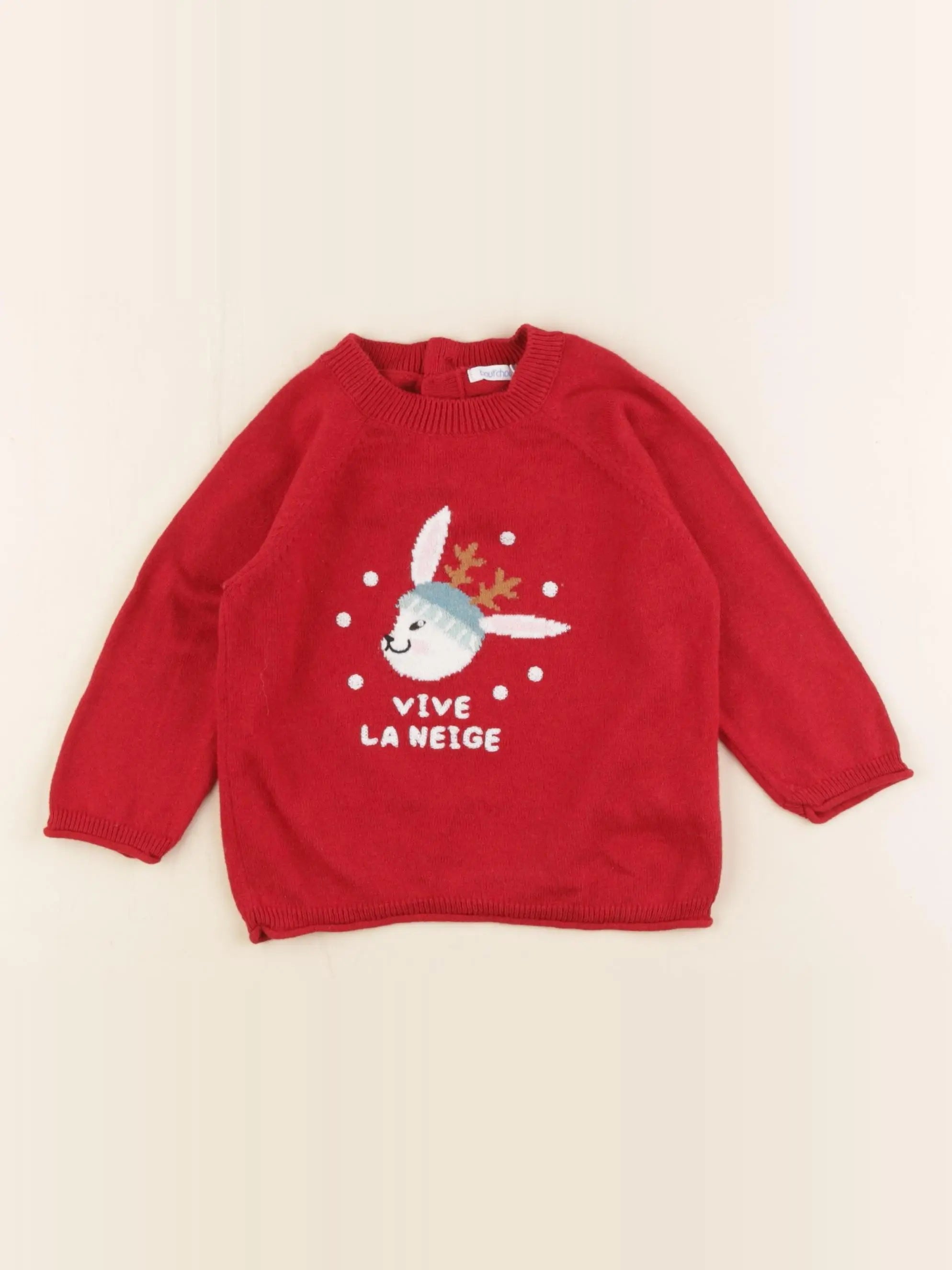 Boutchou - pull rouge - 12 mois