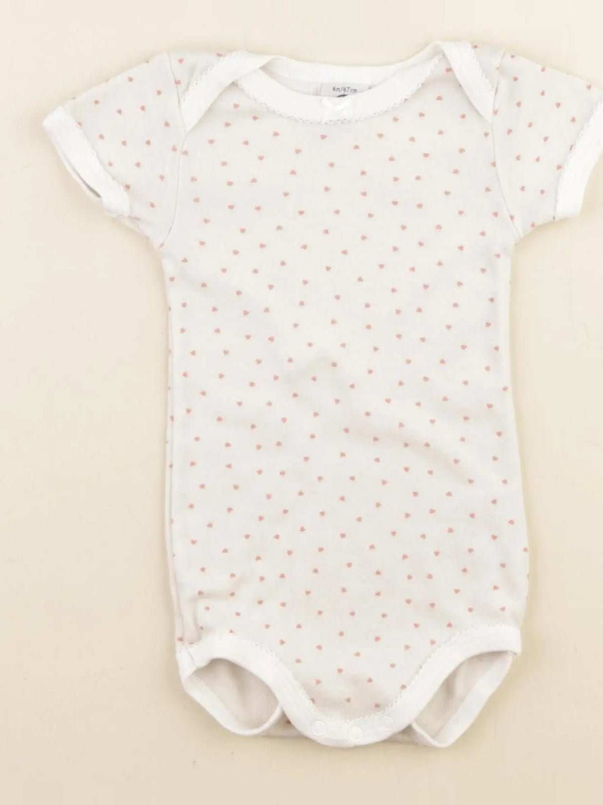 Petit Bateau - body beige, rose - 6 mois