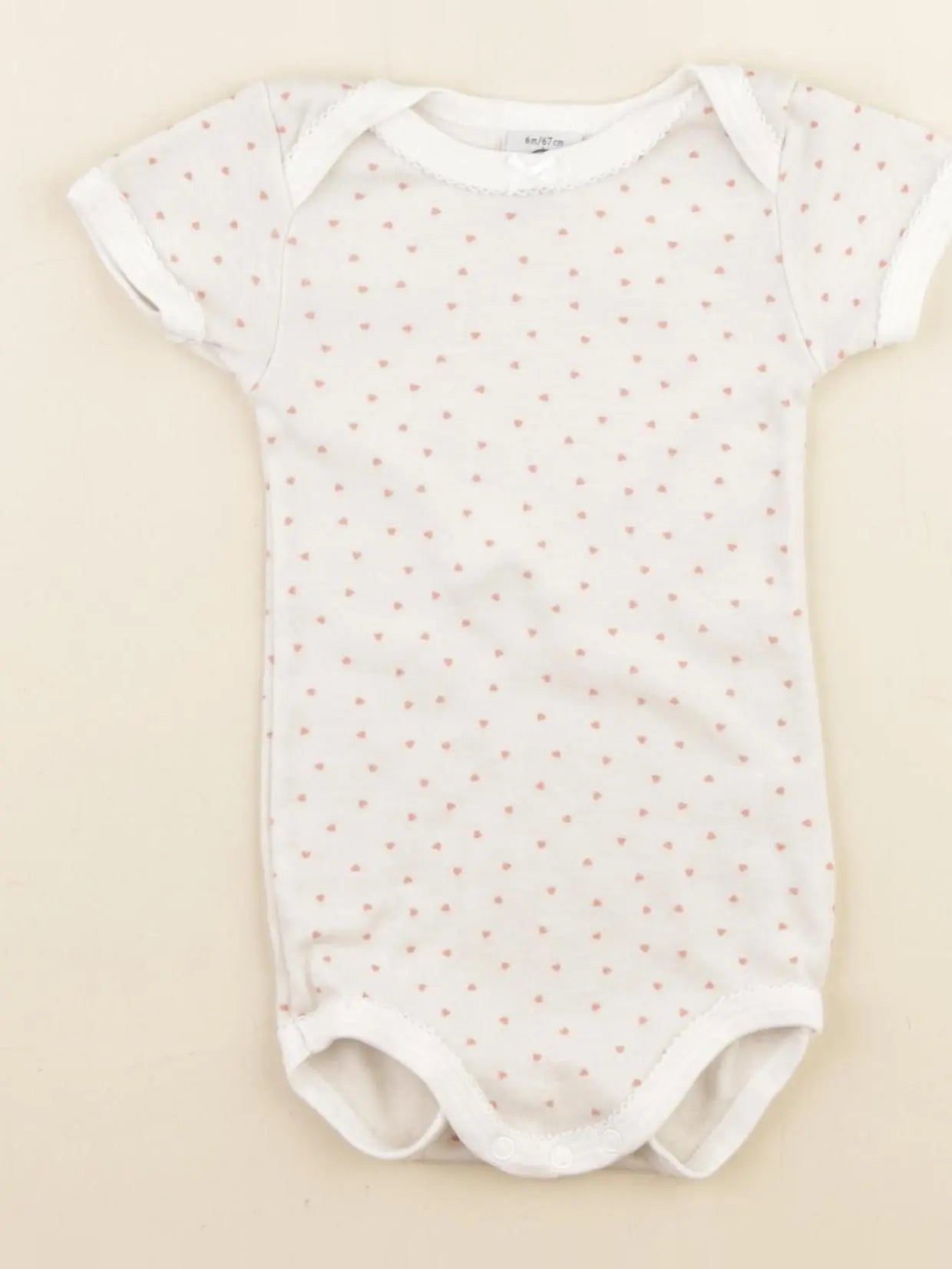 Petit Bateau - body beige, rose - 6 mois