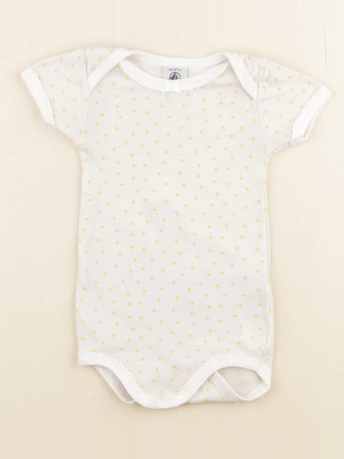 Petit Bateau - body beige, jaune - 6 mois