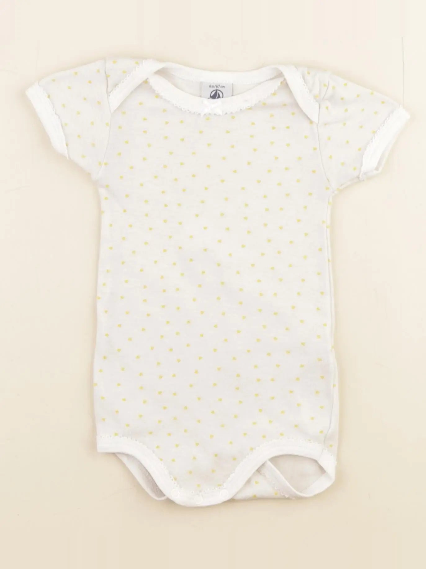 Petit Bateau - body beige, jaune - 6 mois