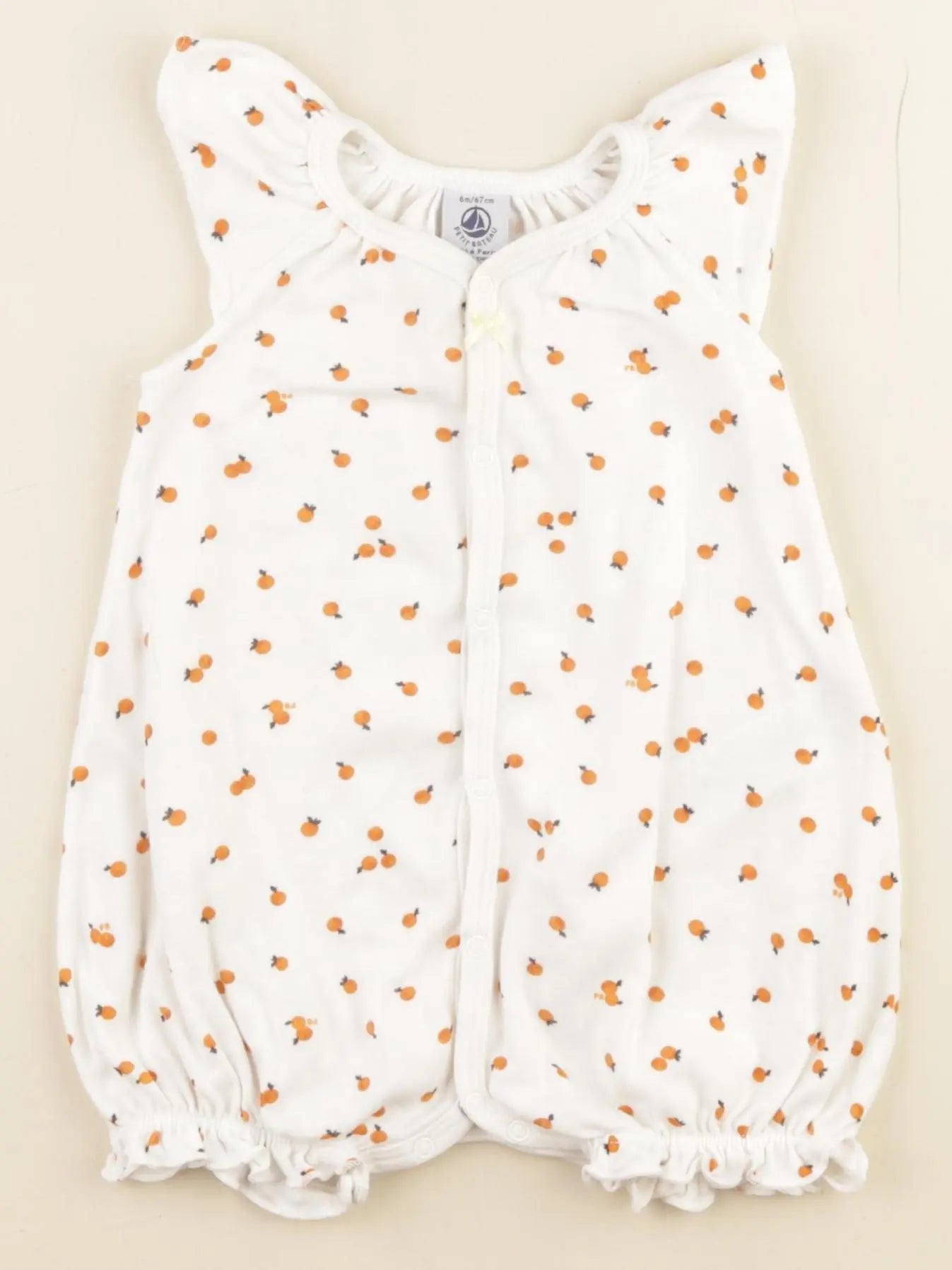 Petit Bateau - combinaison beige, orange - 6 mois