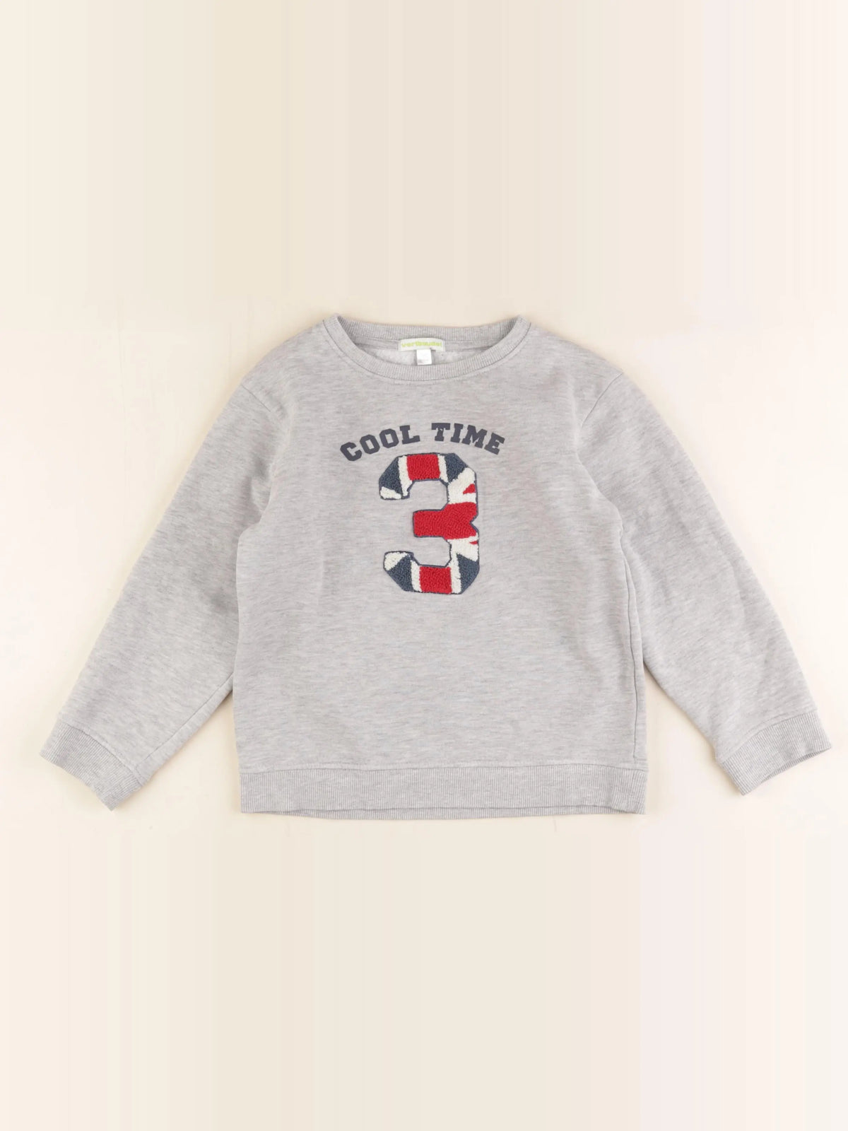 Vertbaudet - sweat gris - 8 ans