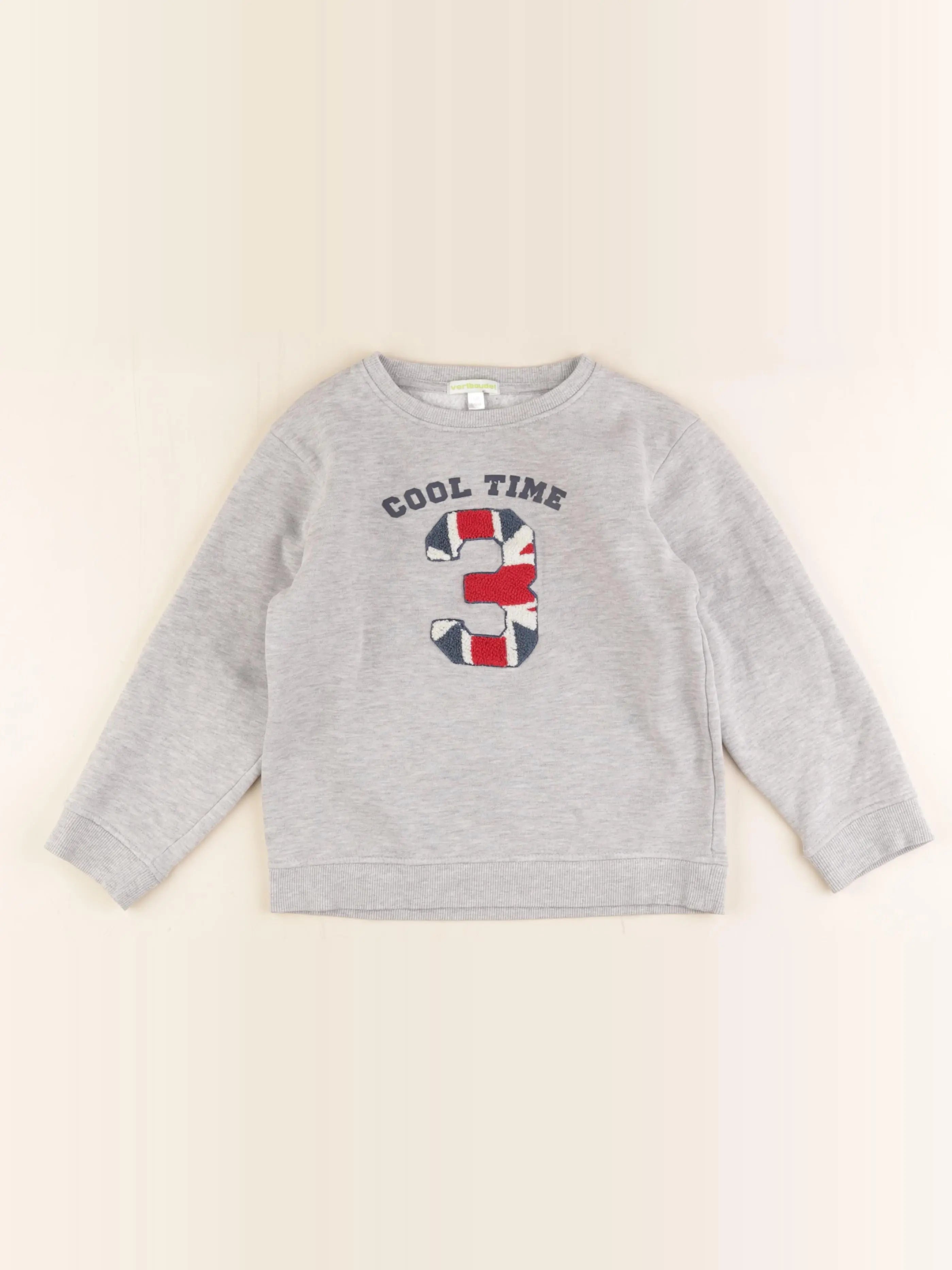 Vertbaudet - sweat gris - 8 ans