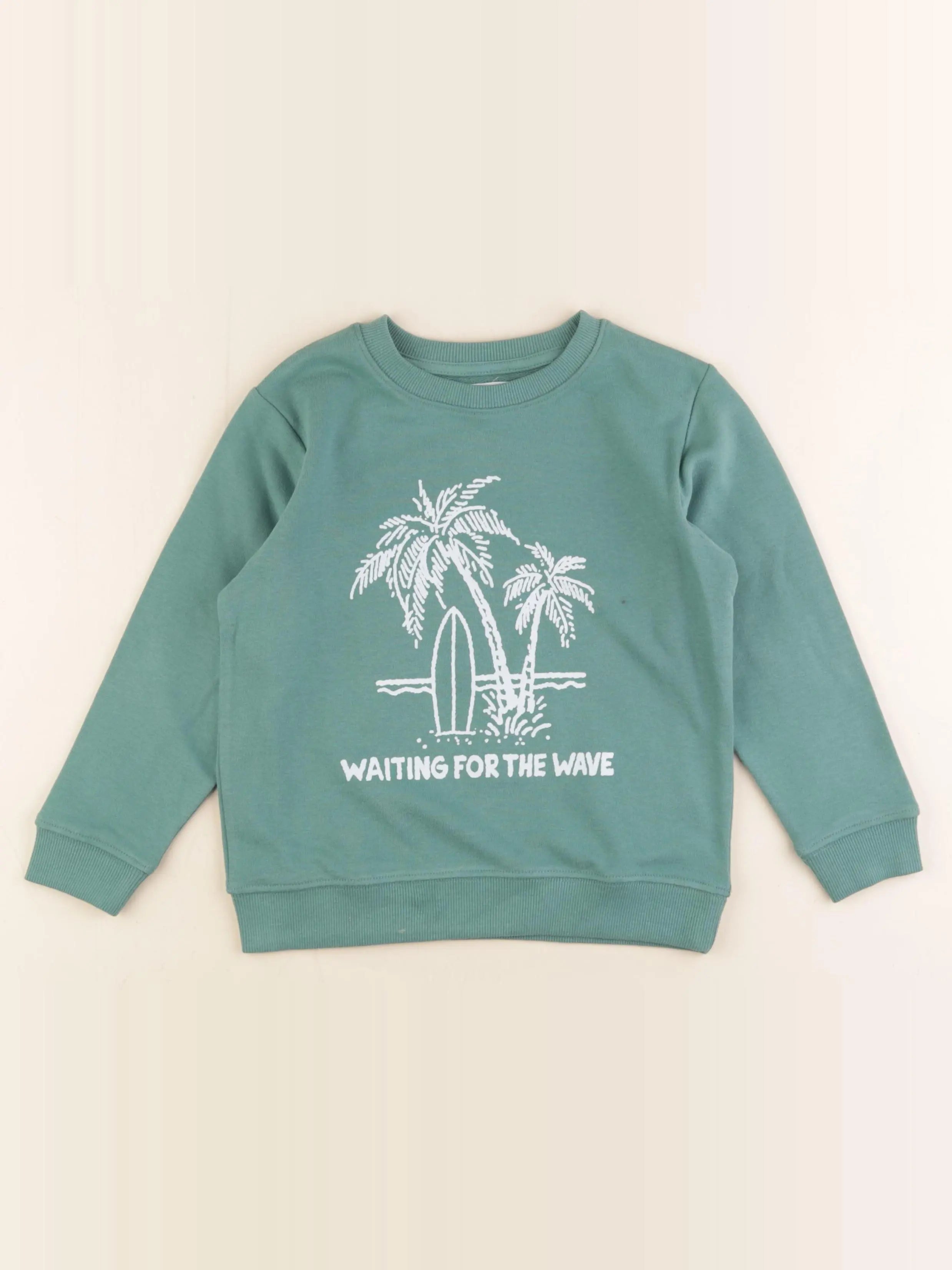 Vertbaudet - sweat vert - 5 ans