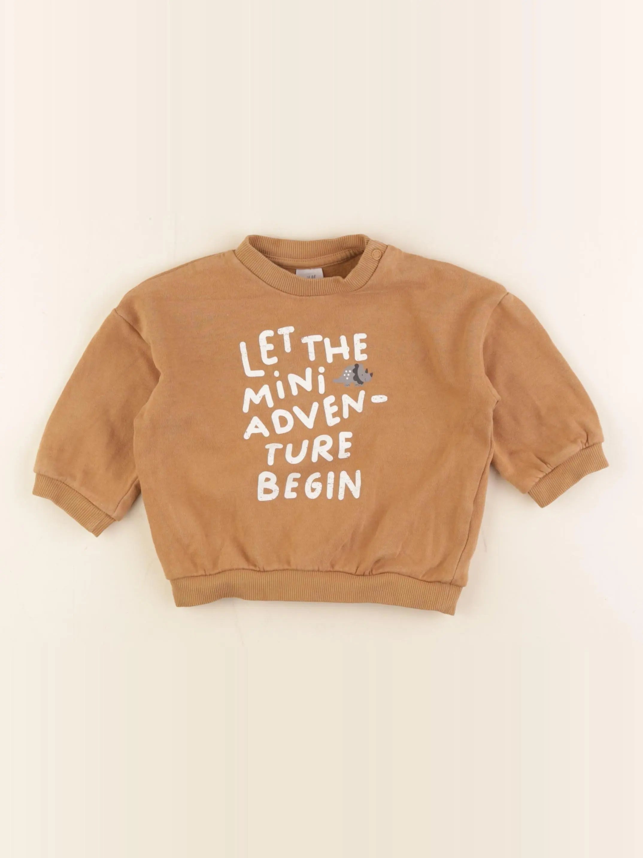 H&M - sweat marron - 6/9 mois