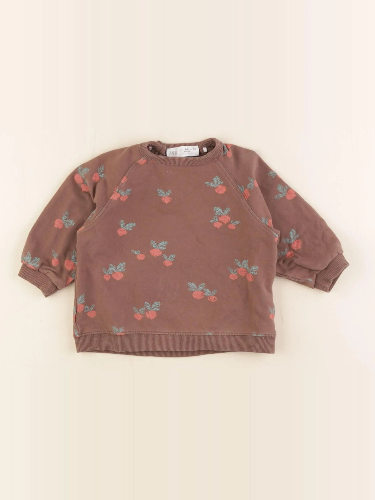 Zara - sweat marron - 6/9 mois