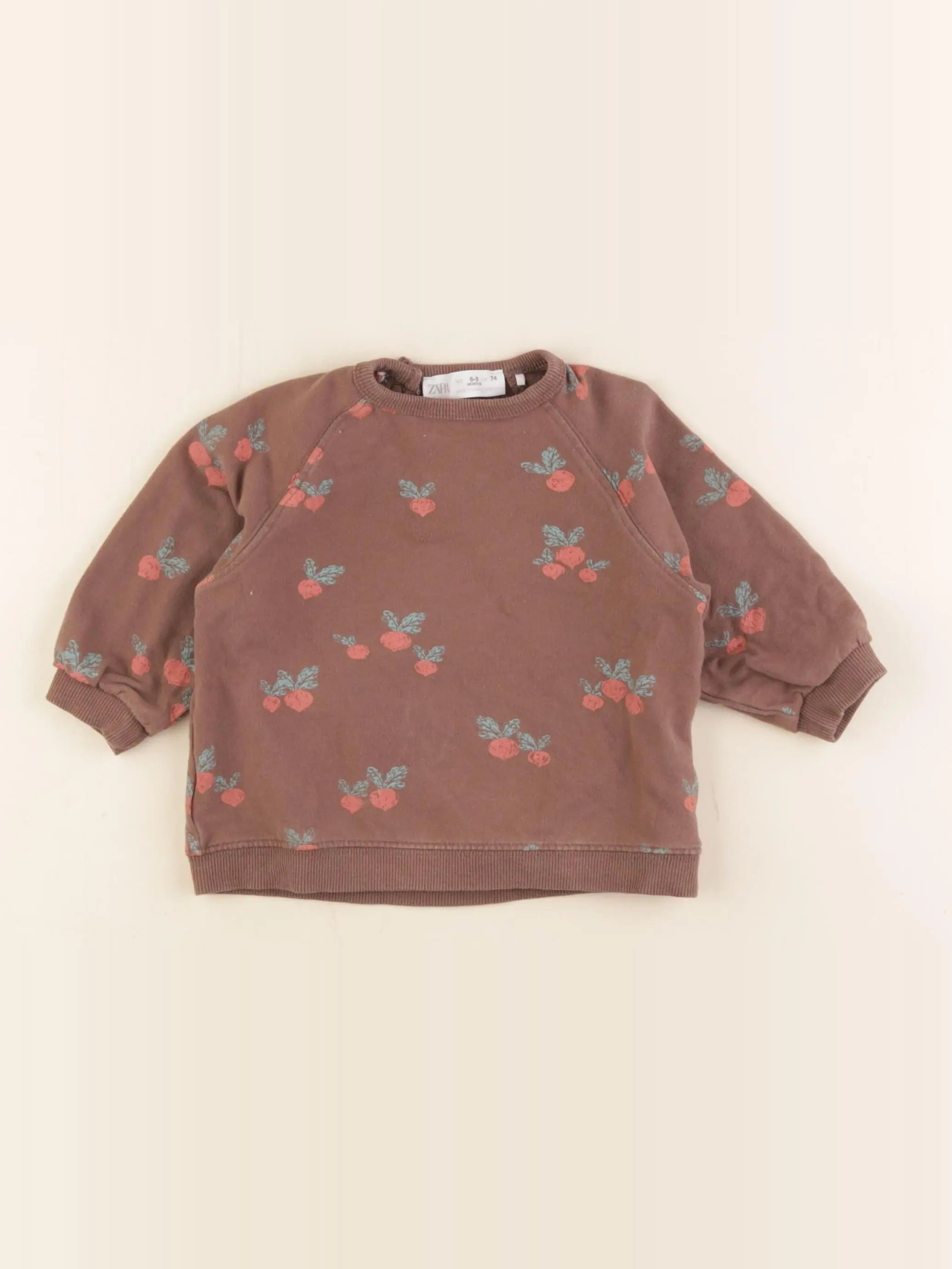 Zara - sweat marron - 6/9 mois