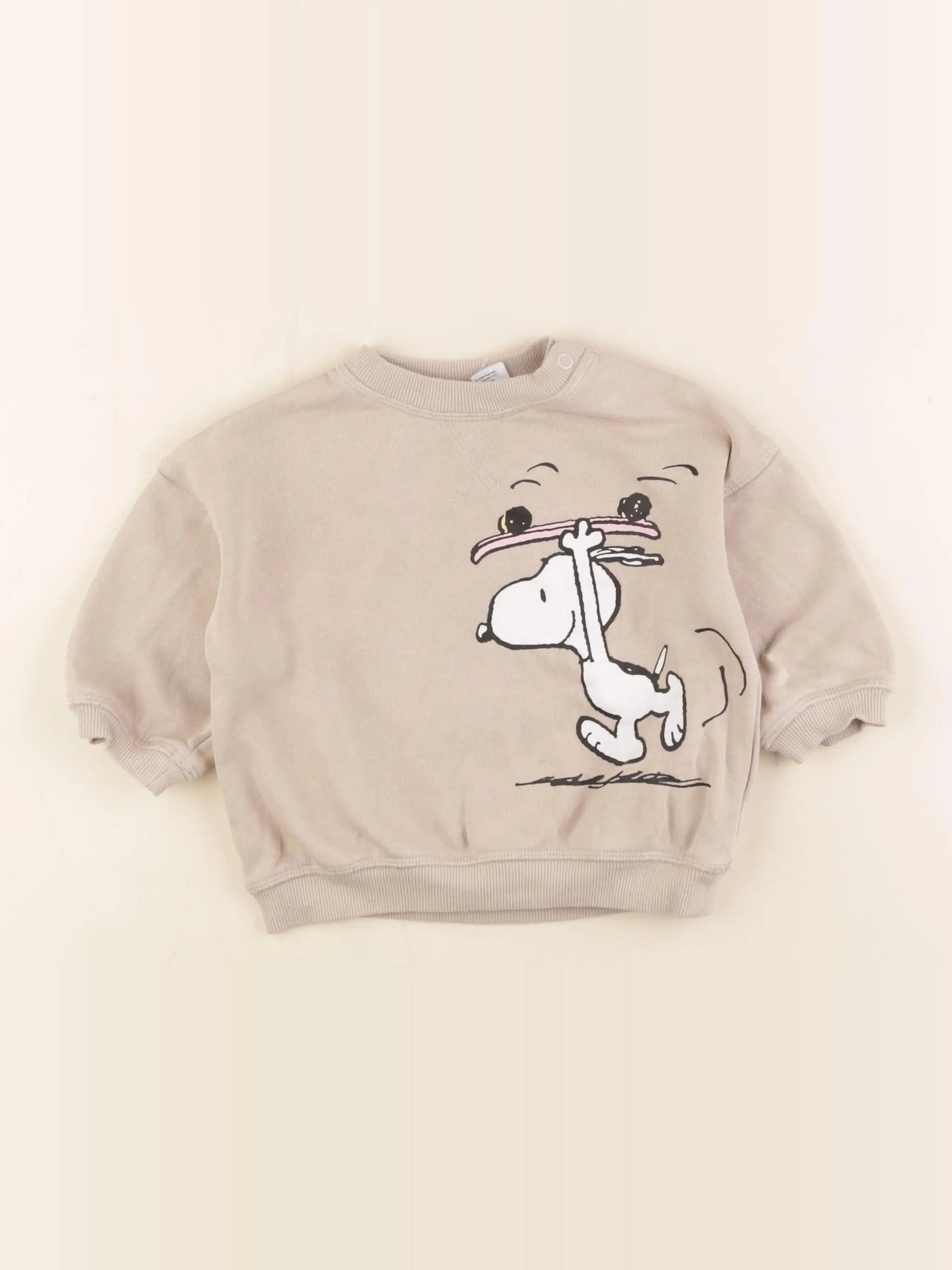 H&M - sweat beige - 6/9 mois