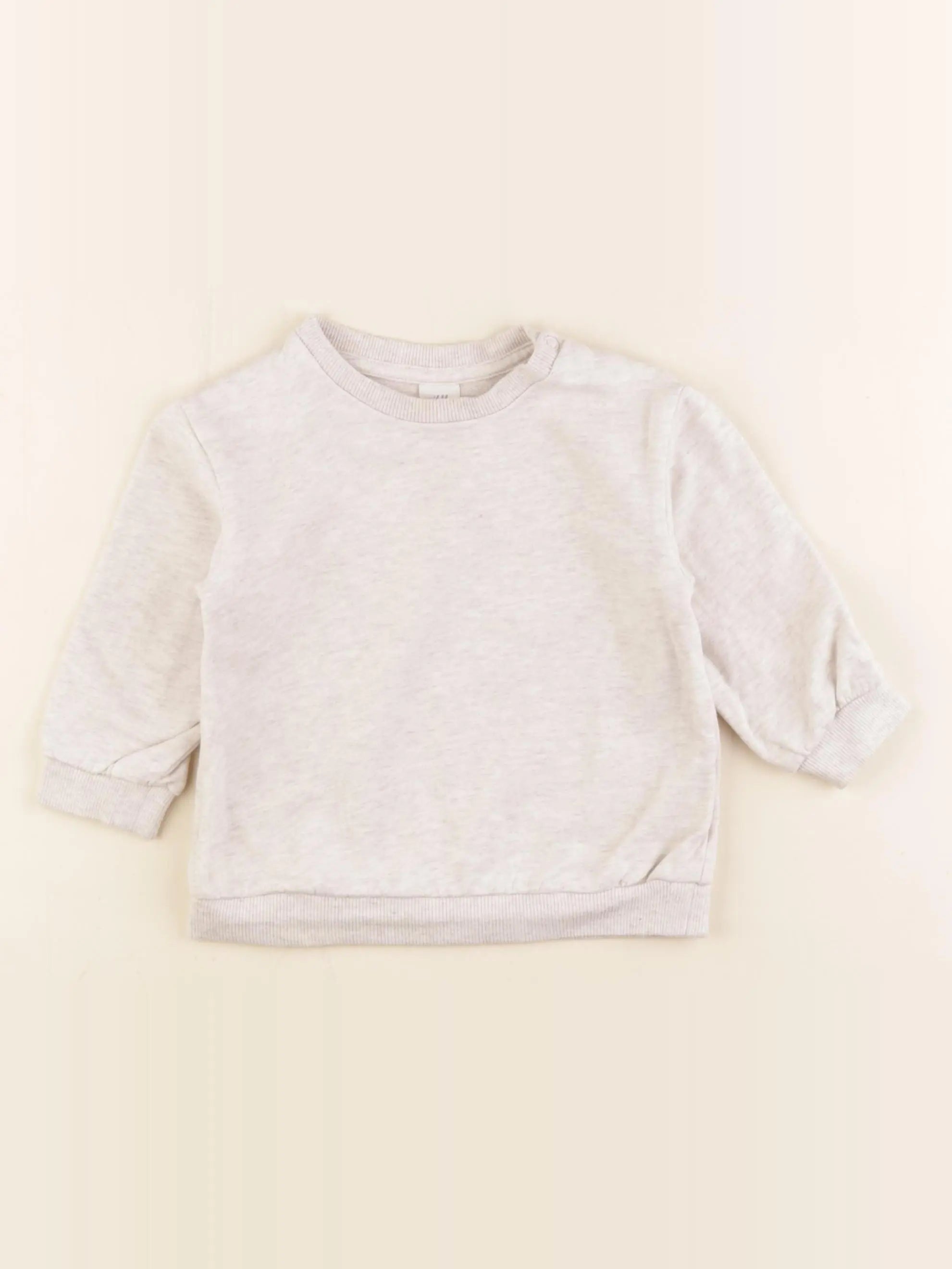 H&M - sweat beige - 6/9 mois
