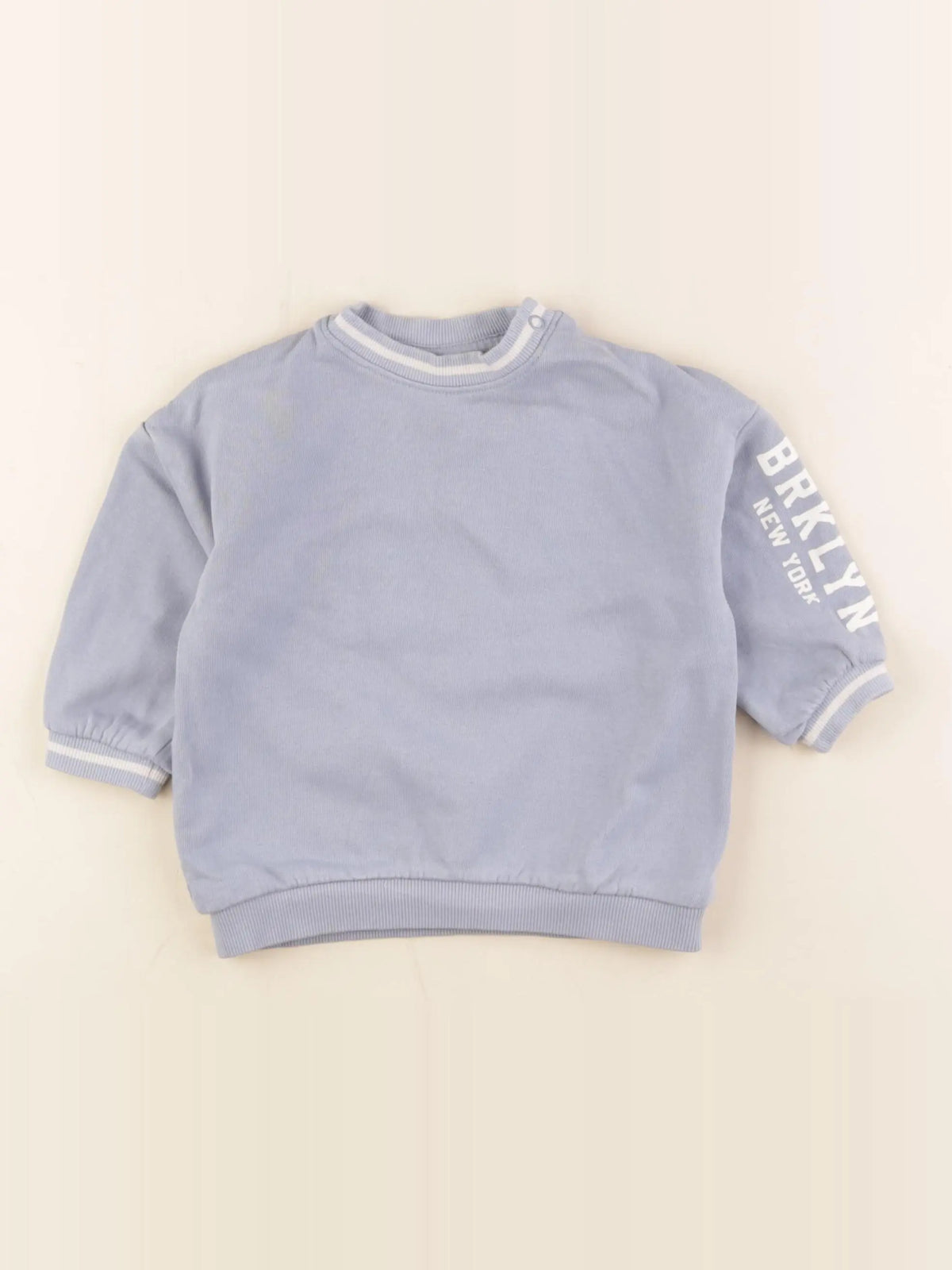 H&M - sweat bleu - 6/9 mois