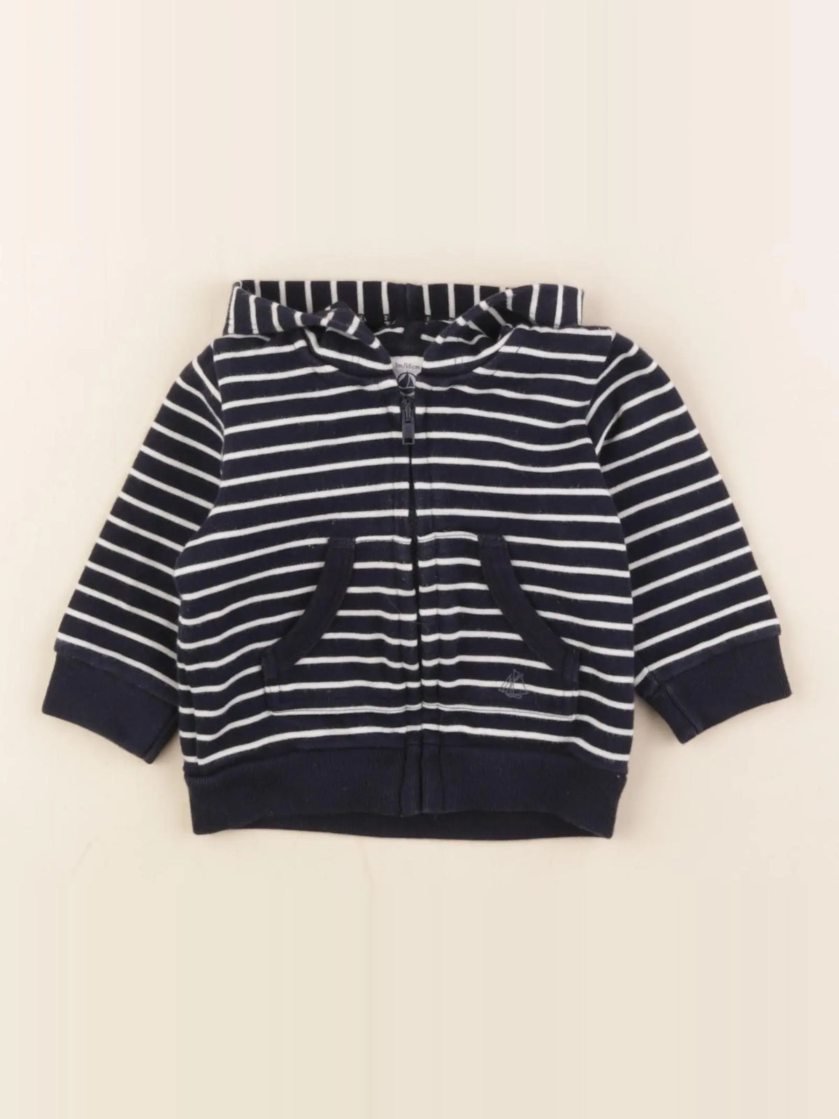 Petit Bateau - sweat bleu - 3 mois