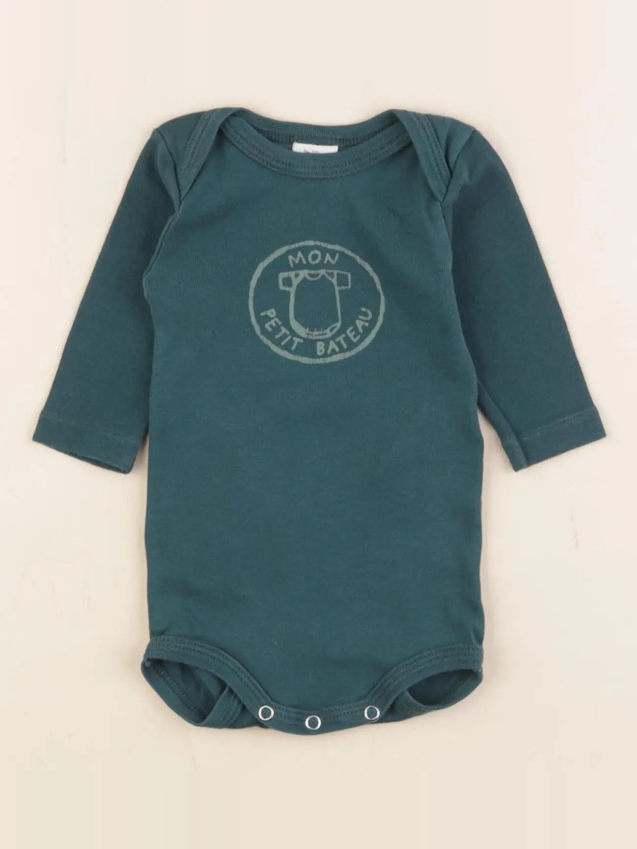 Petit Bateau - body vert - 3 mois