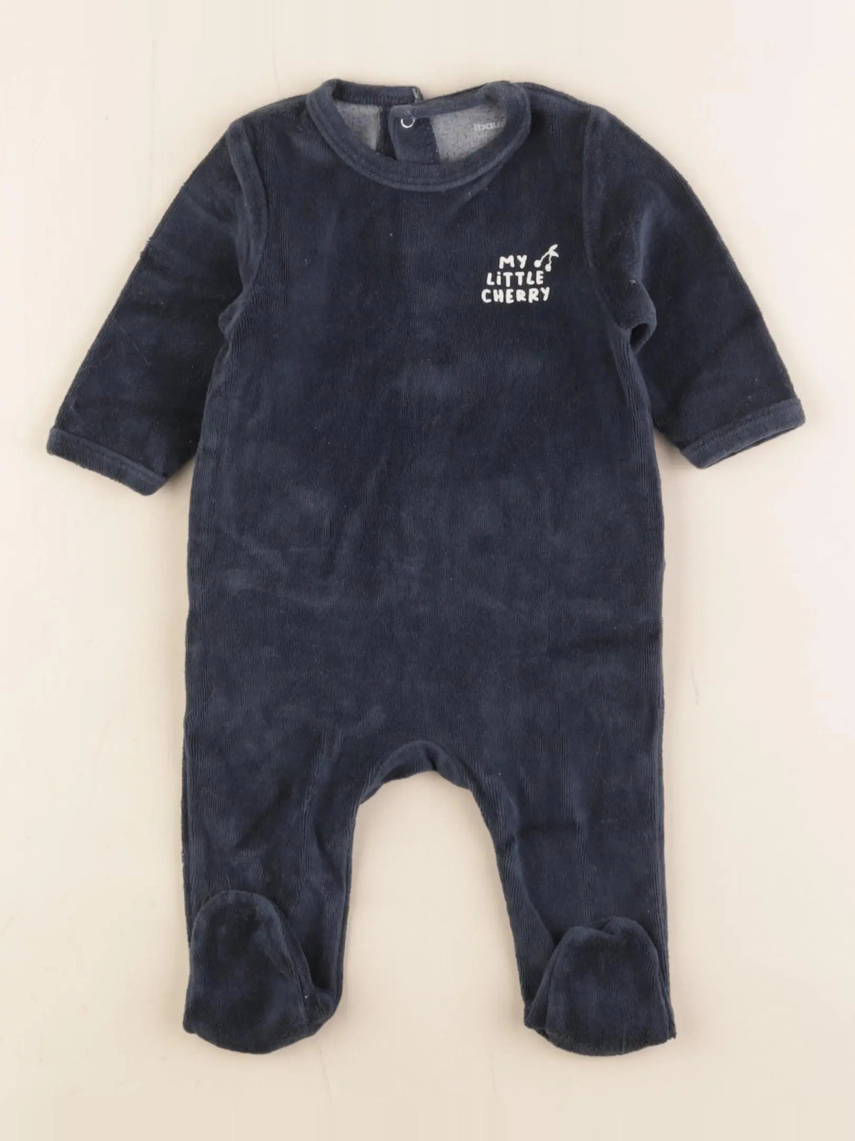 Vertbaudet - pyjama velours bleu - 3 mois