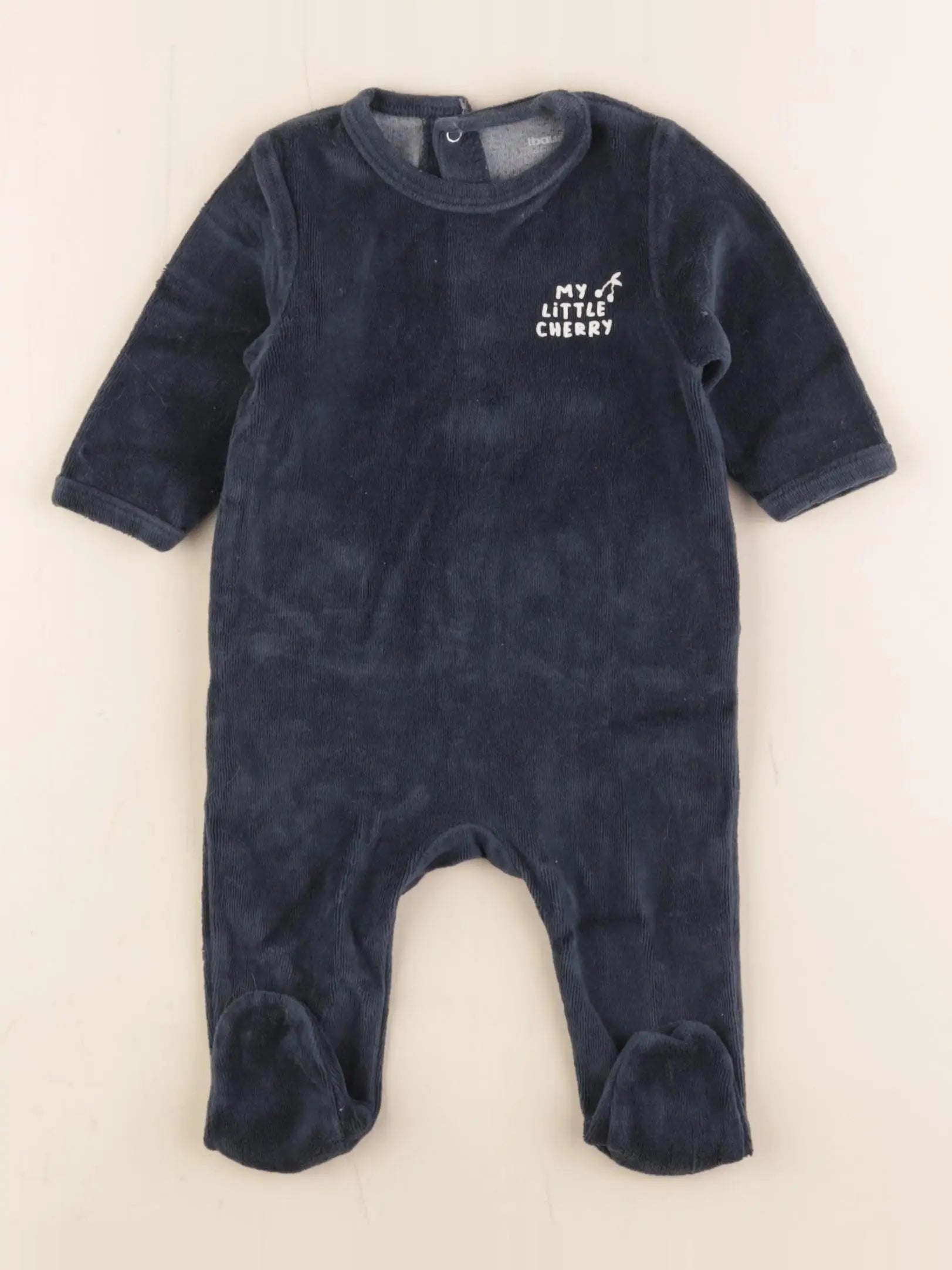 Vertbaudet - pyjama velours bleu - 3 mois