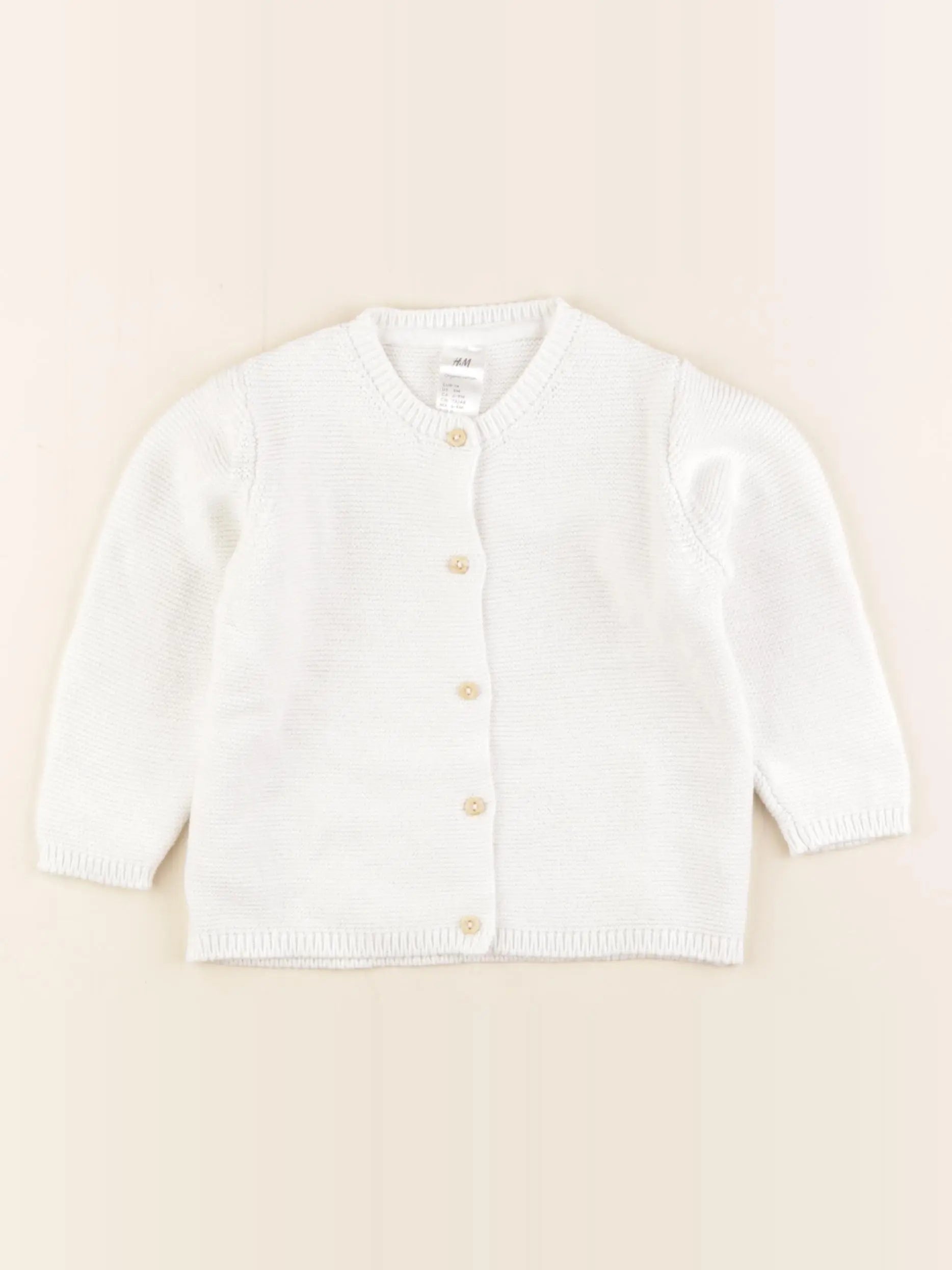 H&M - gilet beige - 6/9 mois