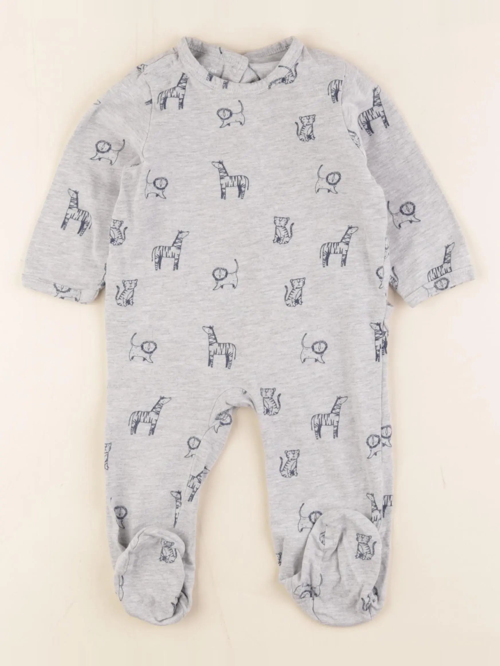 Vertbaudet - pyjama coton gris - 9 mois