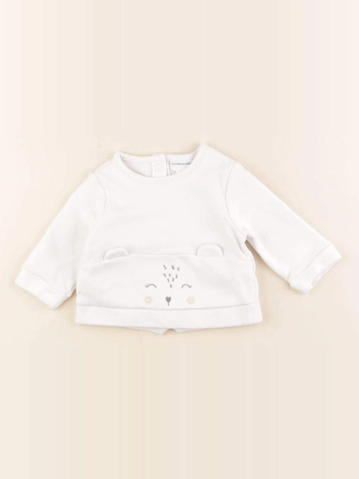 Vertbaudet - sweat blanc - 3 mois