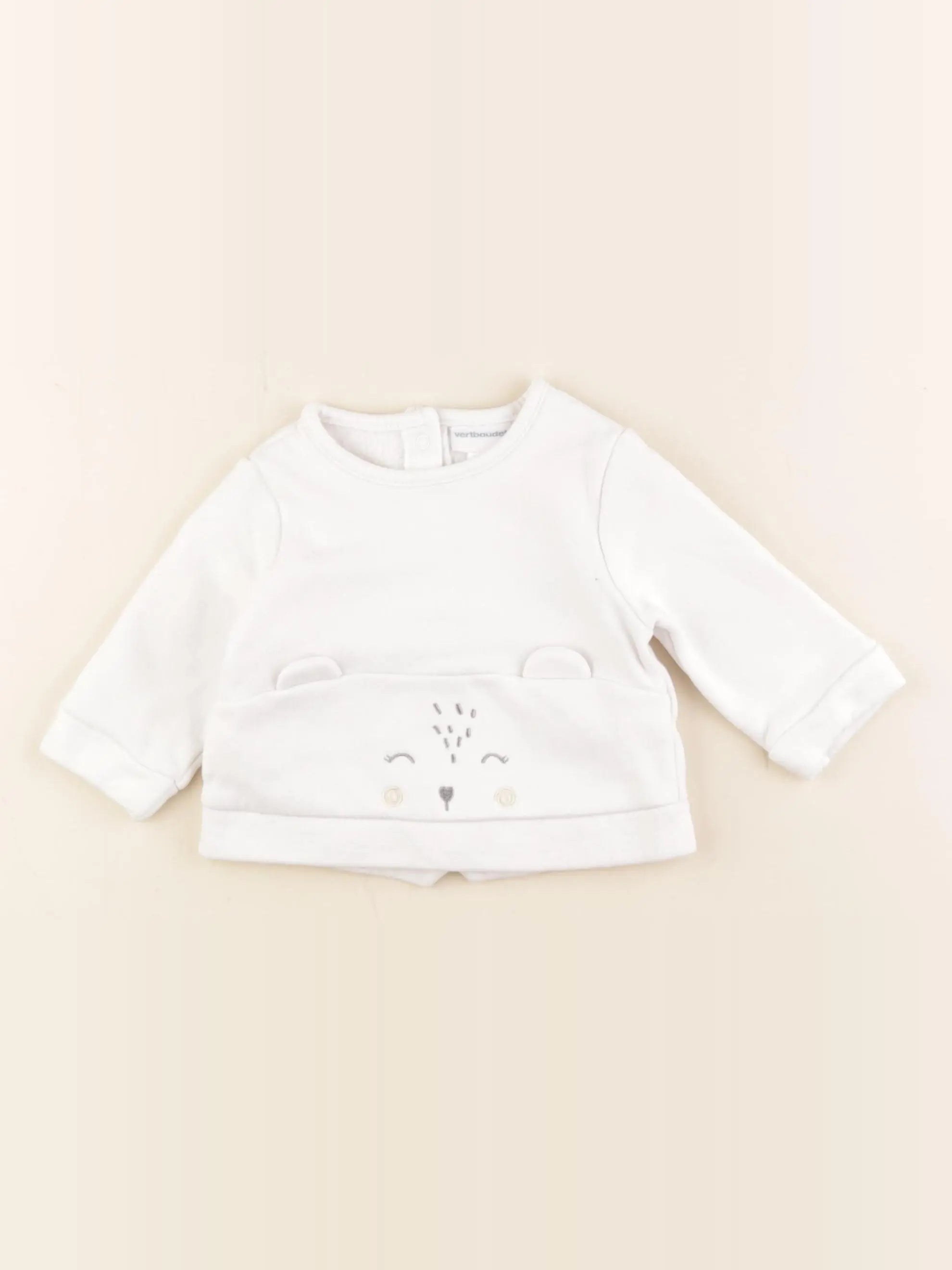 Vertbaudet - sweat blanc - 3 mois