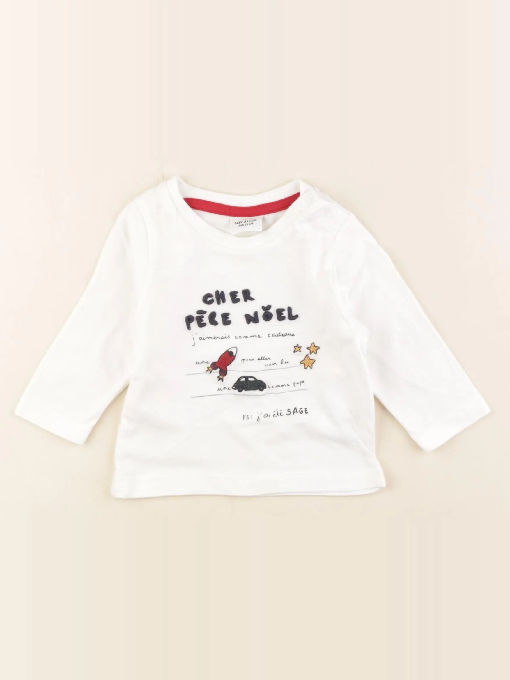 Tape à l'oeil - tee-shirt blanc - 3 mois