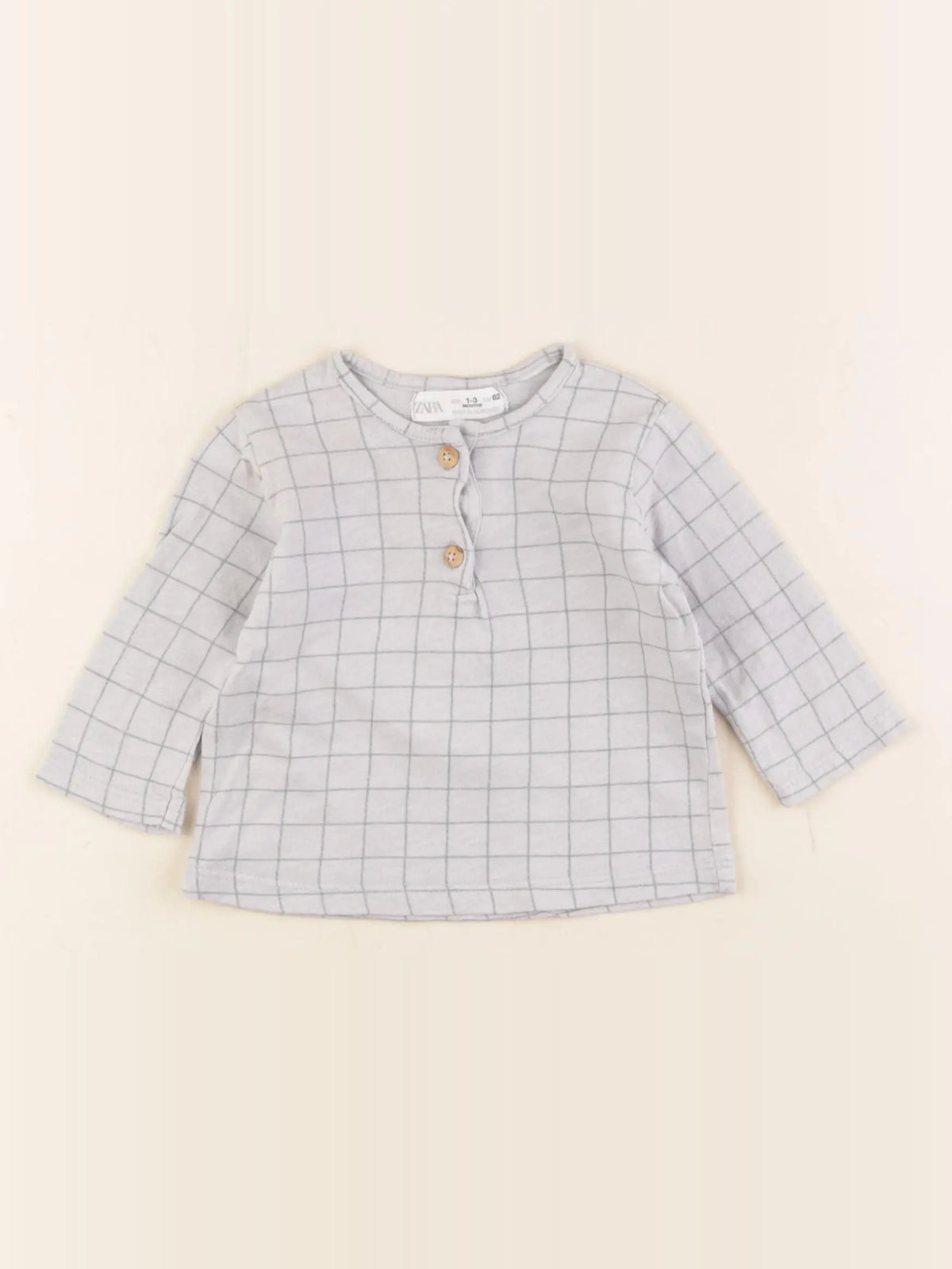 Zara - tee-shirt gris - 1/3 mois