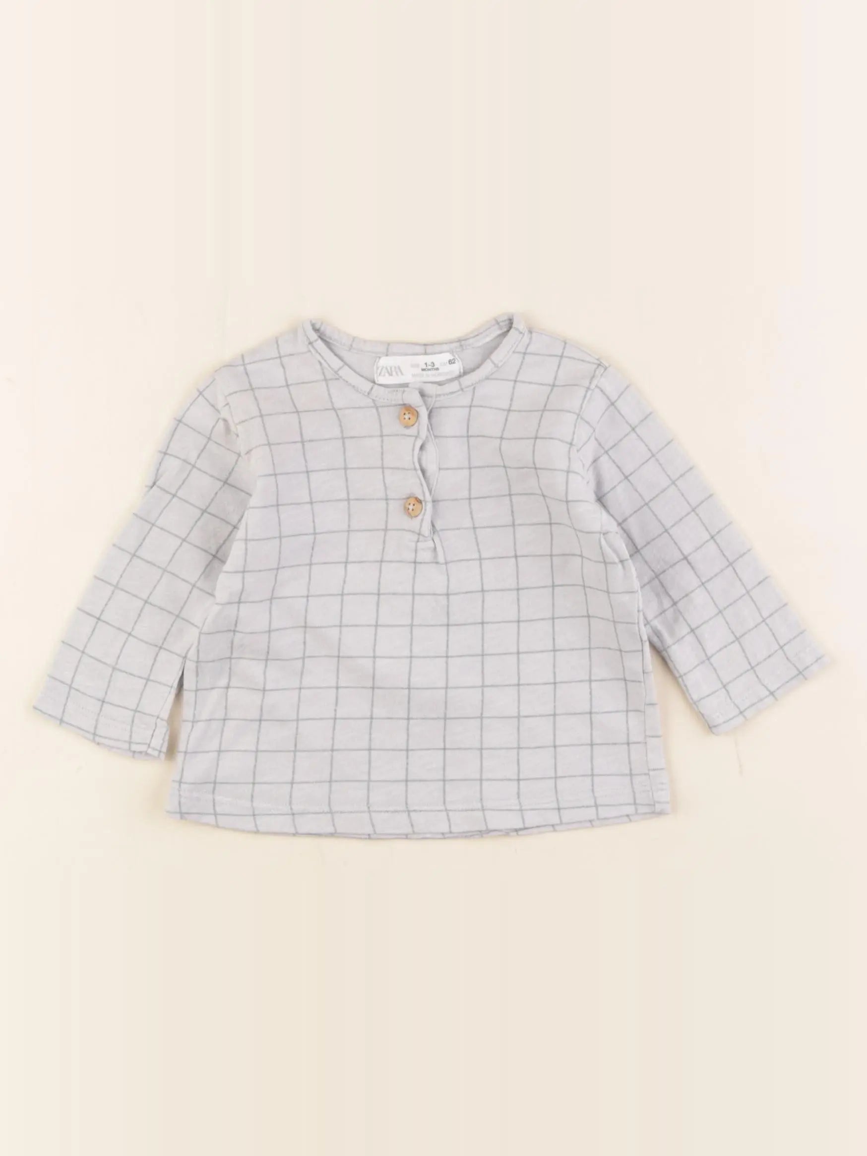 Zara - tee-shirt gris - 1/3 mois