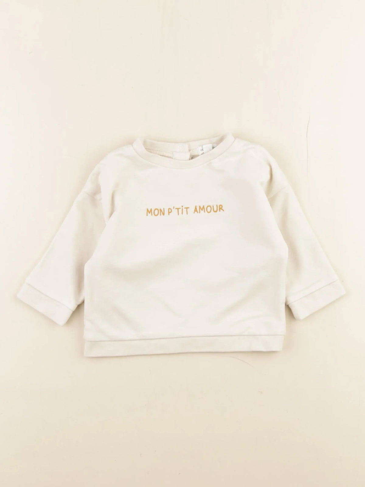 Vertbaudet - sweat beige - 9 mois