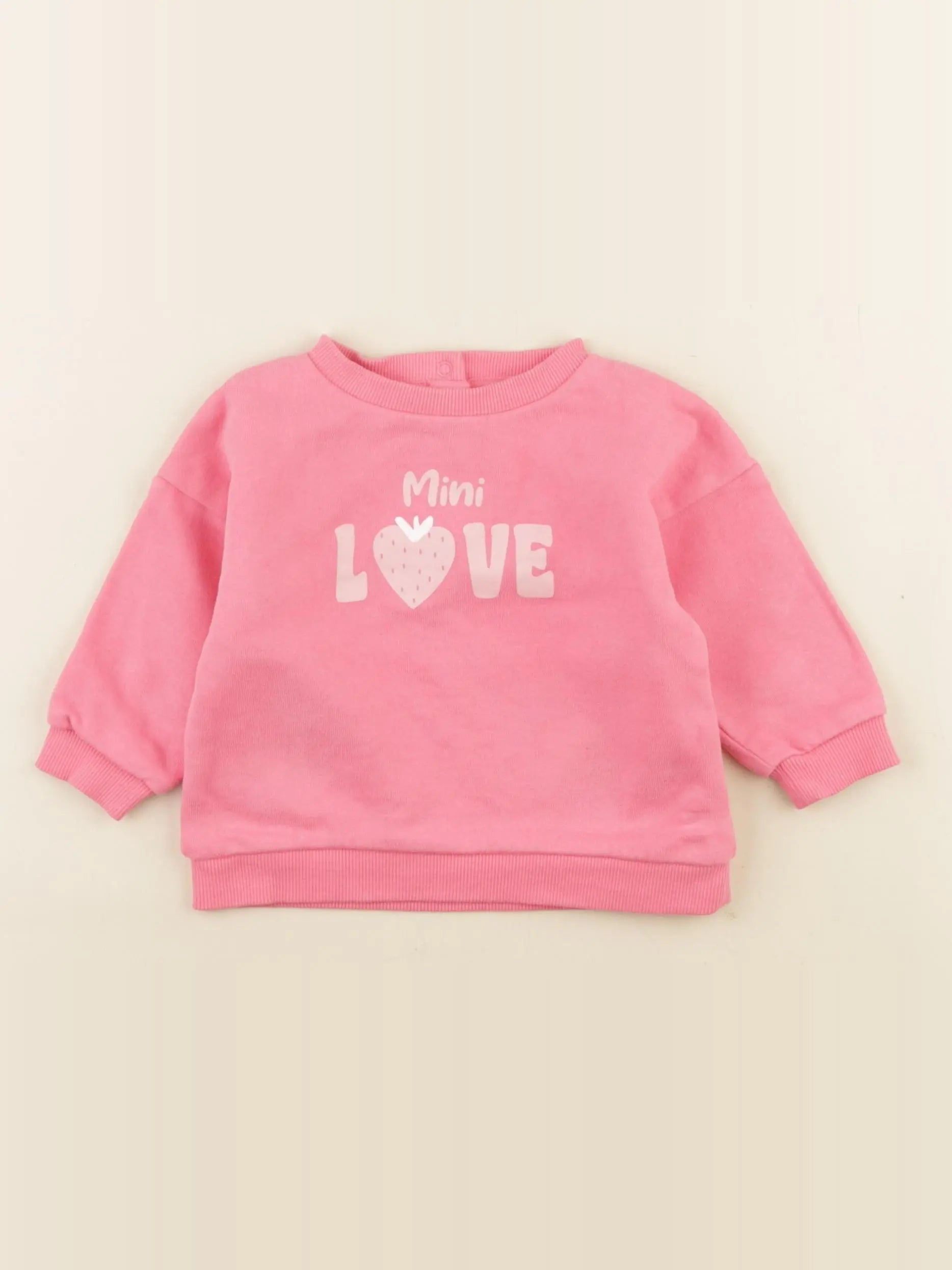 Vertbaudet - sweat rose - 9 mois