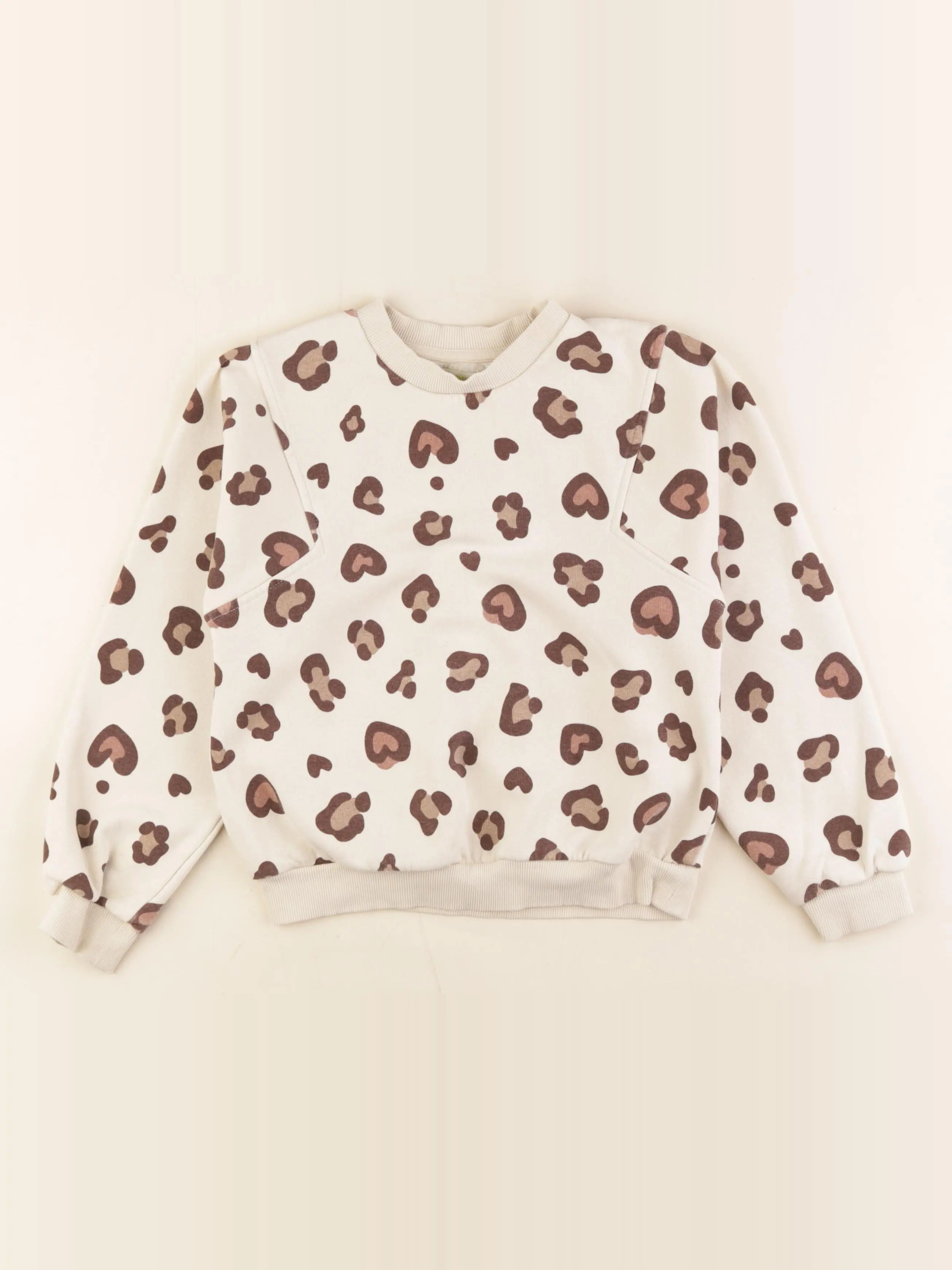 Vertbaudet - sweat beige - 8 ans