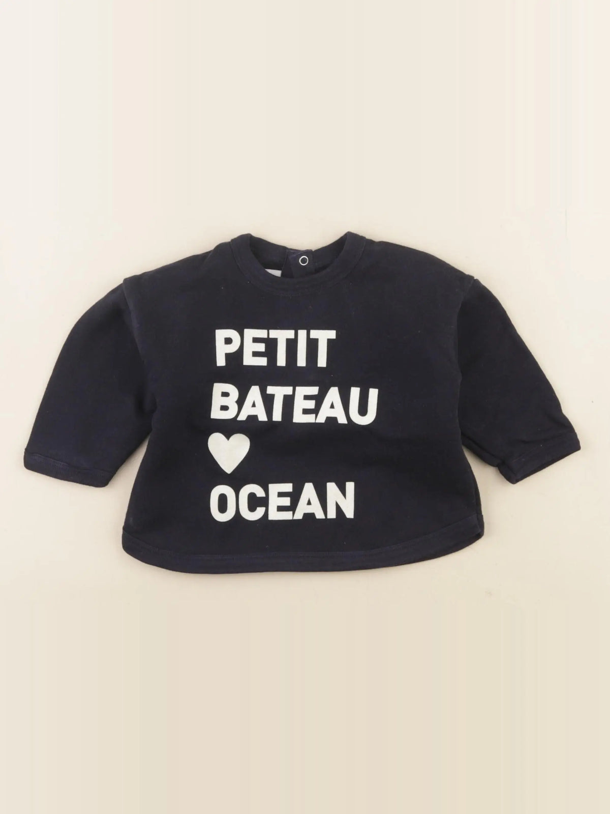 Petit Bateau - sweat bleu - 6 mois