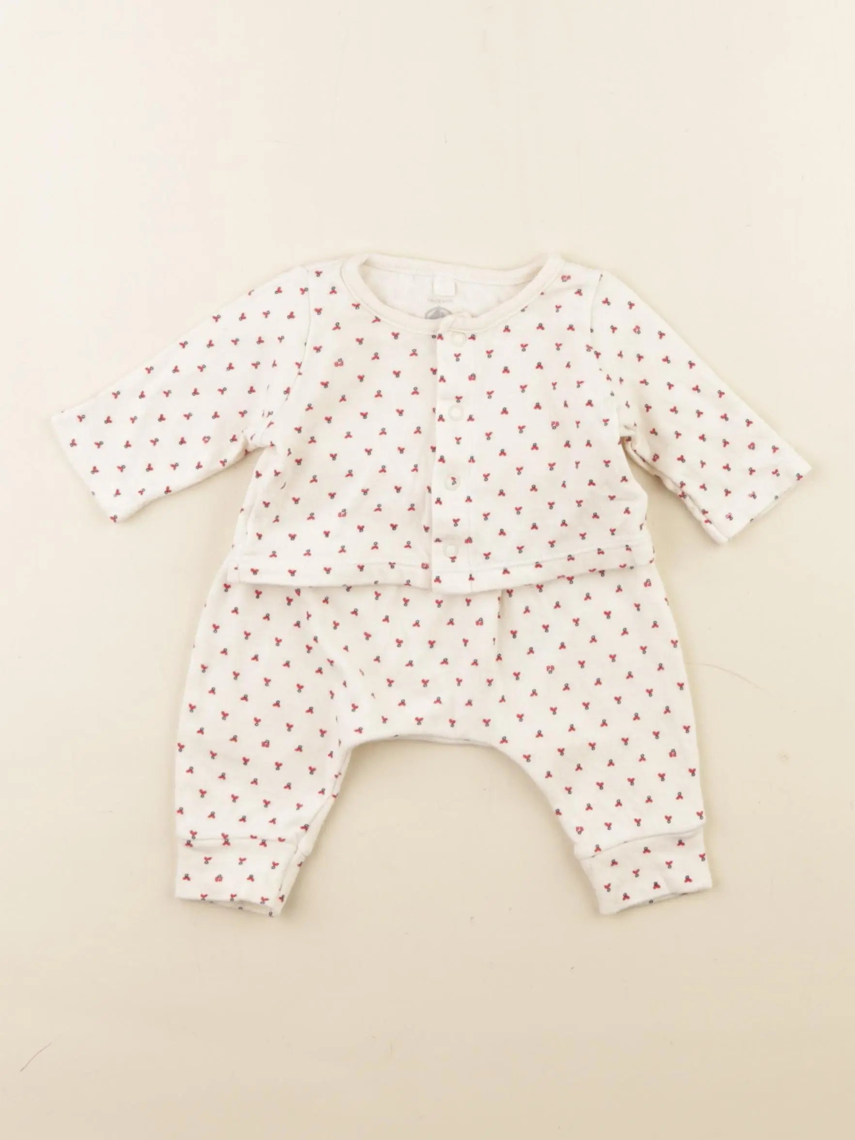 Petit Bateau - ensemble beige - 1 mois
