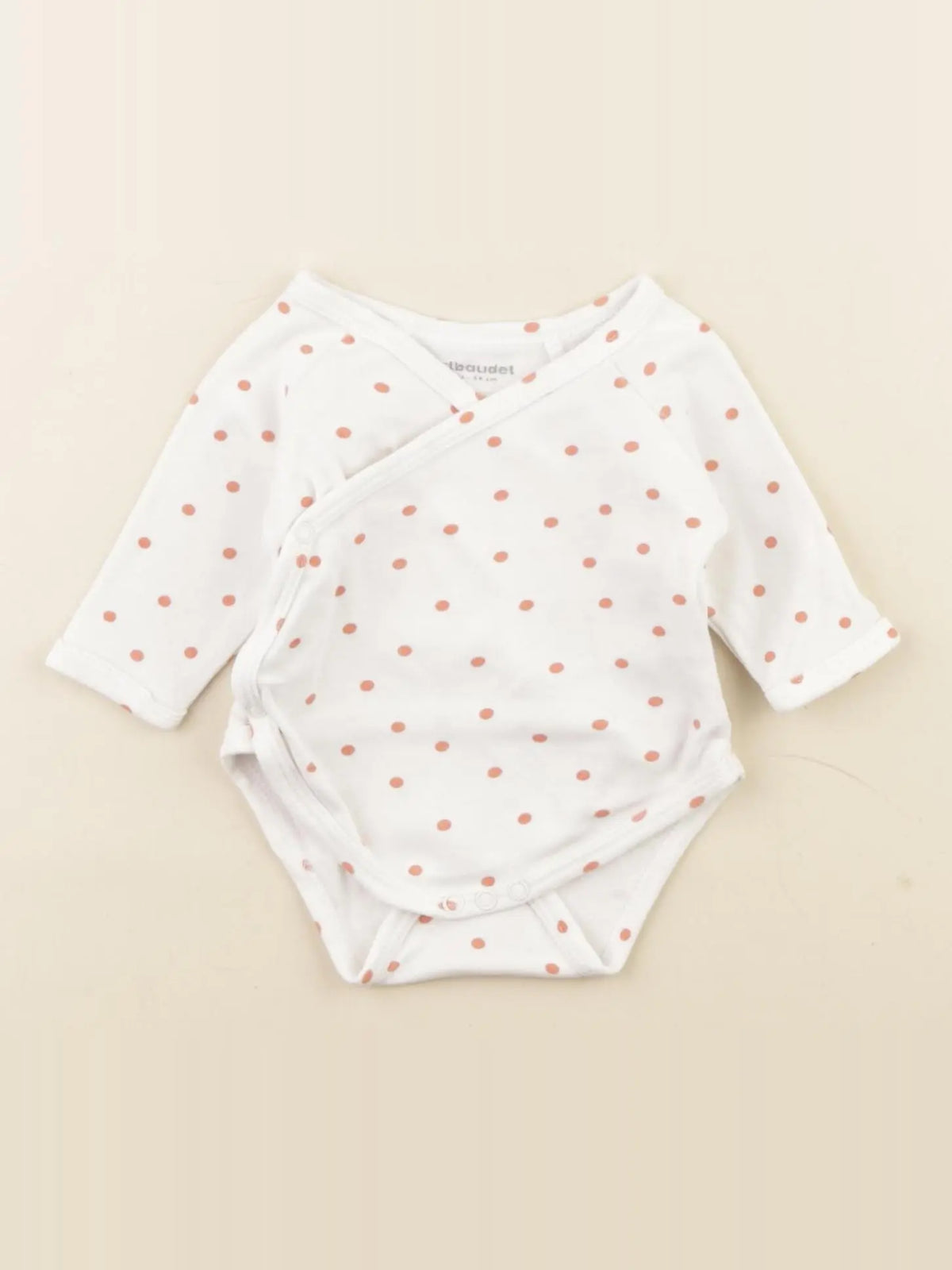 Vertbaudet - body blanc, rose - 1 mois