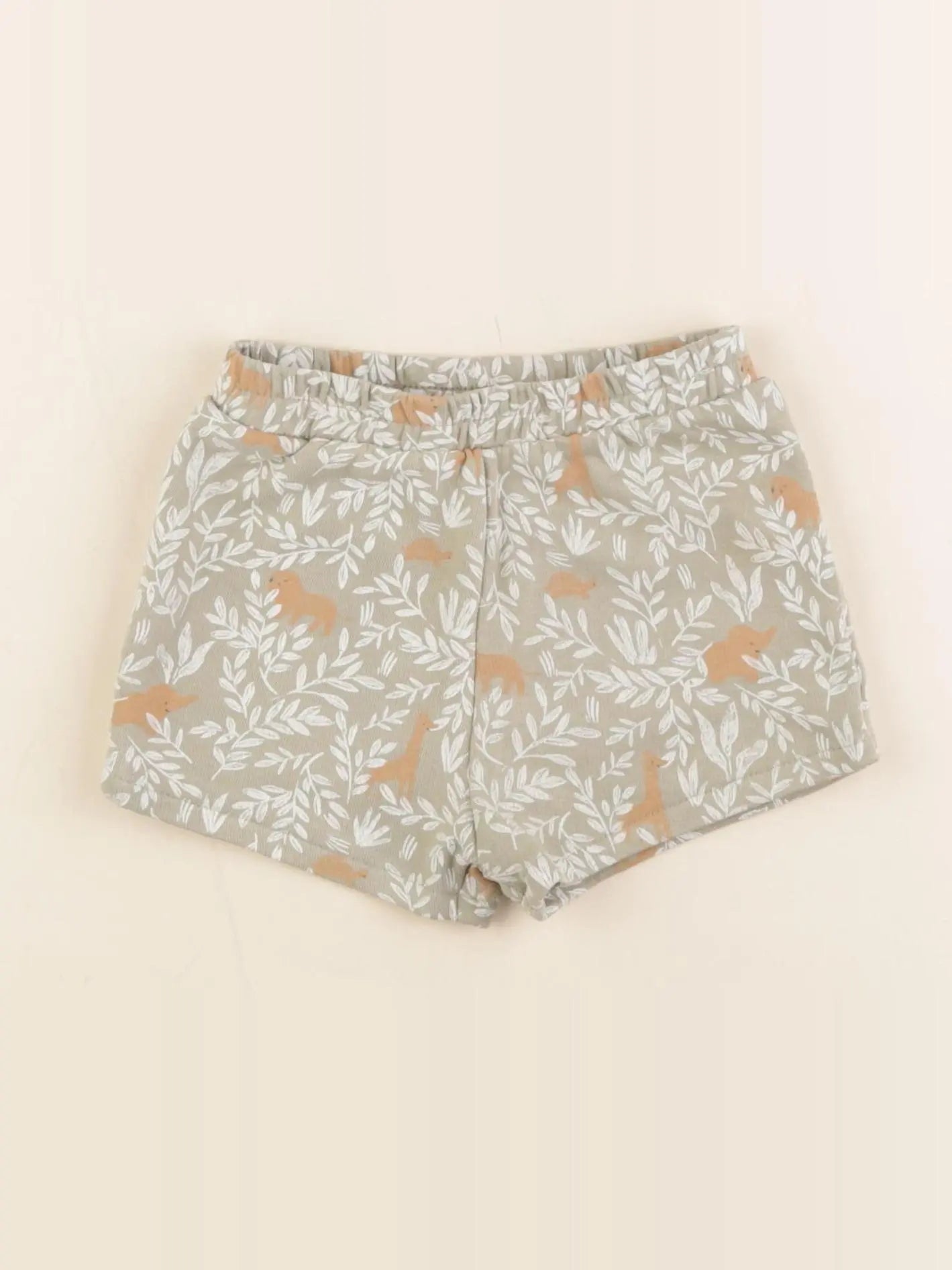 Vertbaudet - short vert, marron - 12 mois