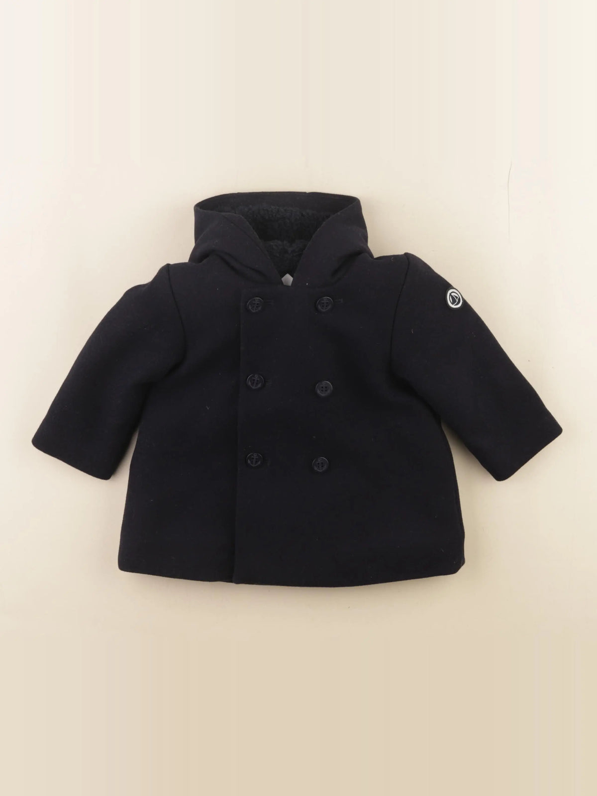 Petit Bateau - manteau bleu - 12 mois