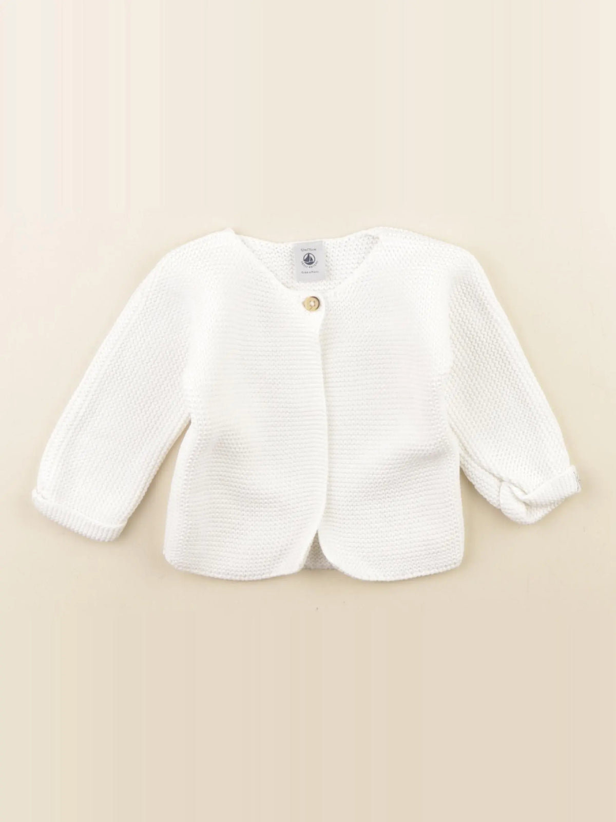 Petit Bateau - gilet blanc - 12 mois