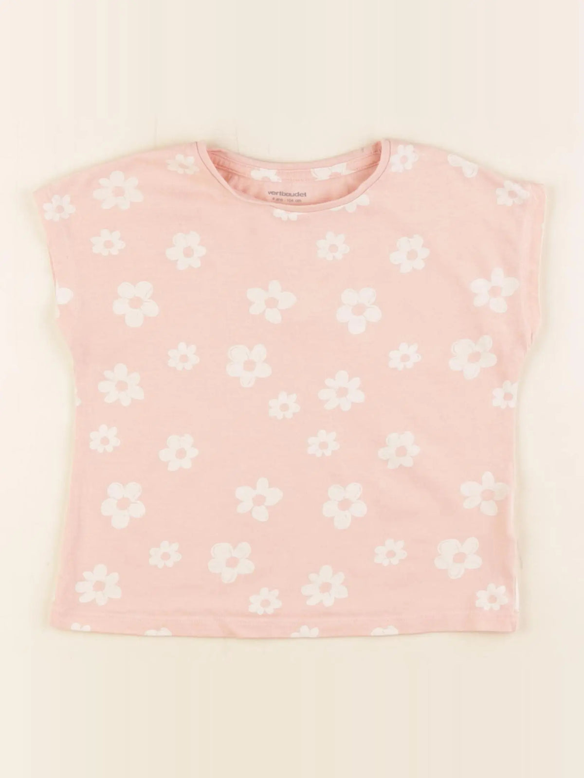 Vertbaudet - tee-shirt rose - 4 ans