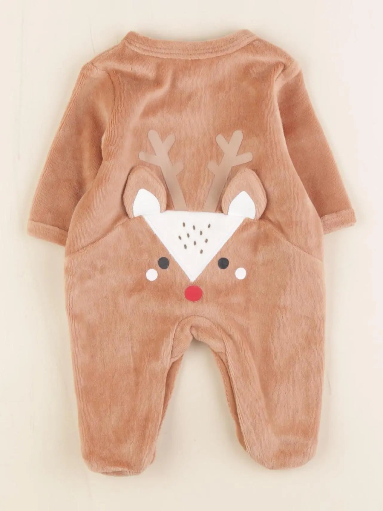 Vertbaudet - pyjama velours beige - 0 mois