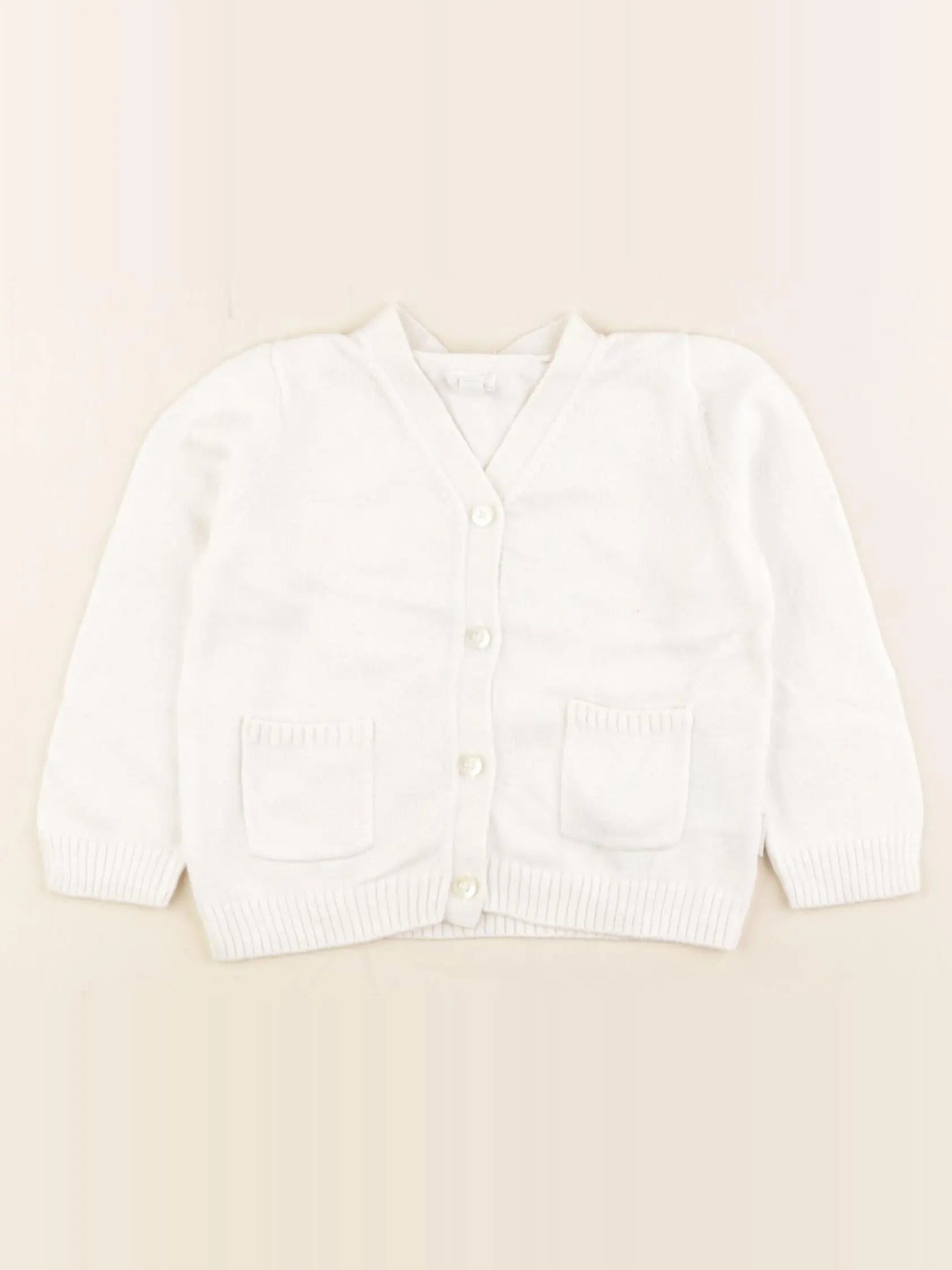 GAP - gilet blanc - 6/12 mois