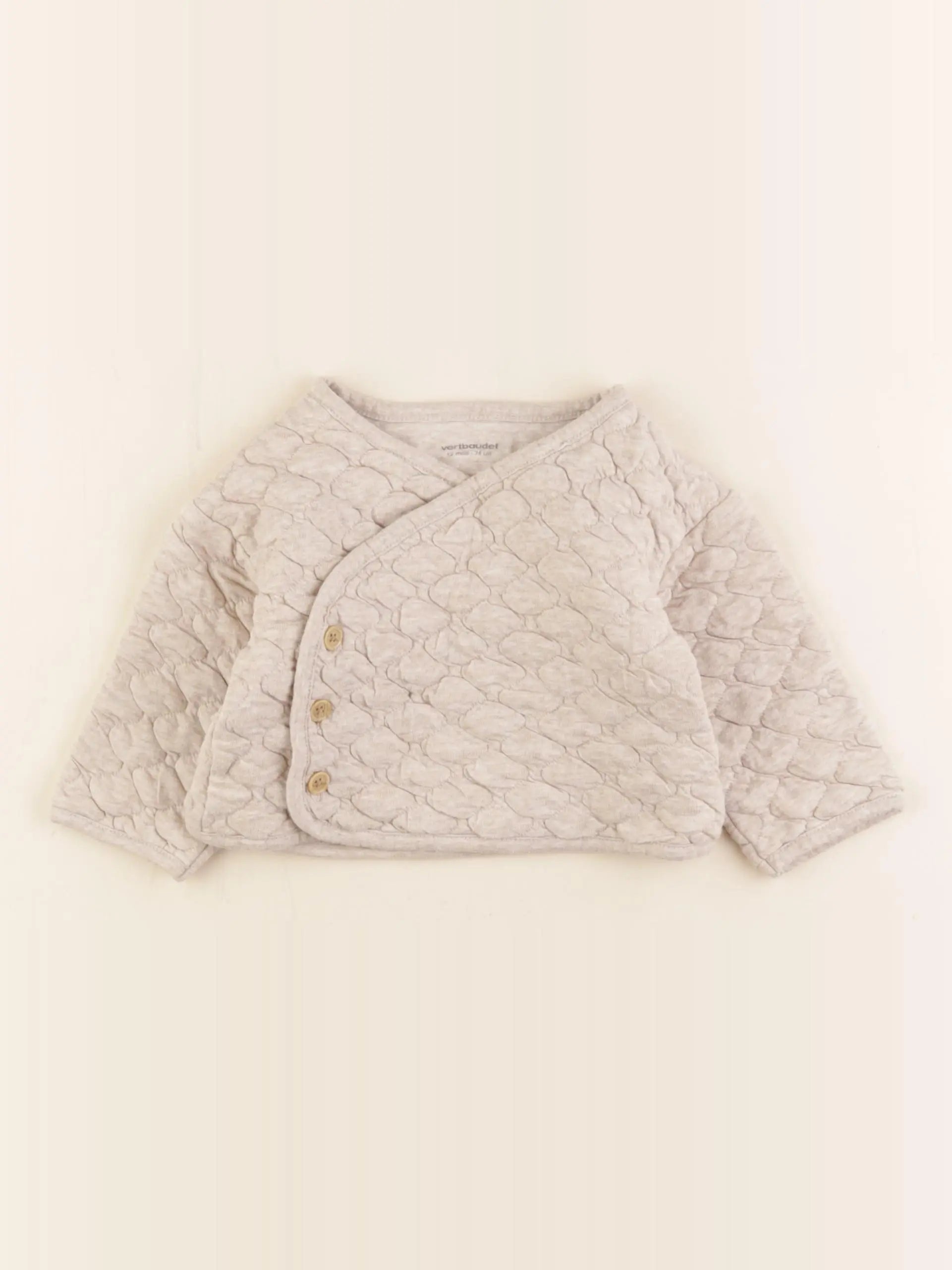 Vertbaudet - sweat beige - 12 mois