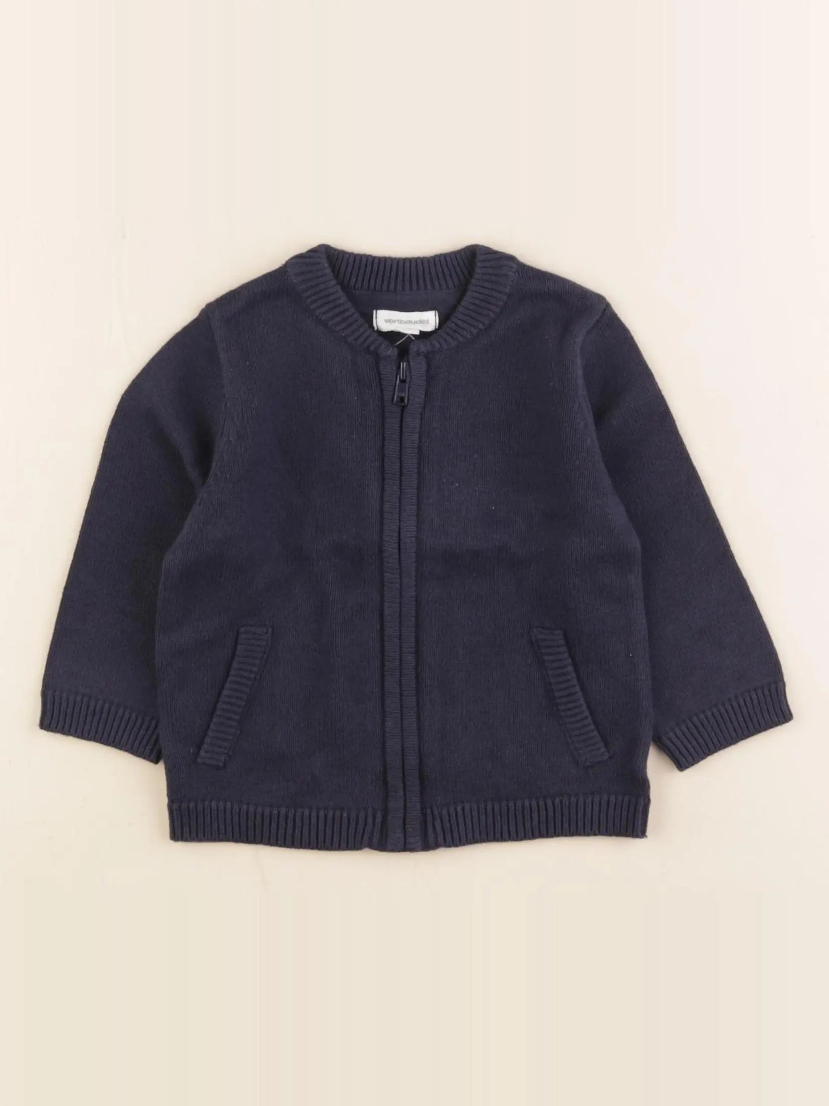 Vertbaudet - gilet bleu - 9 mois