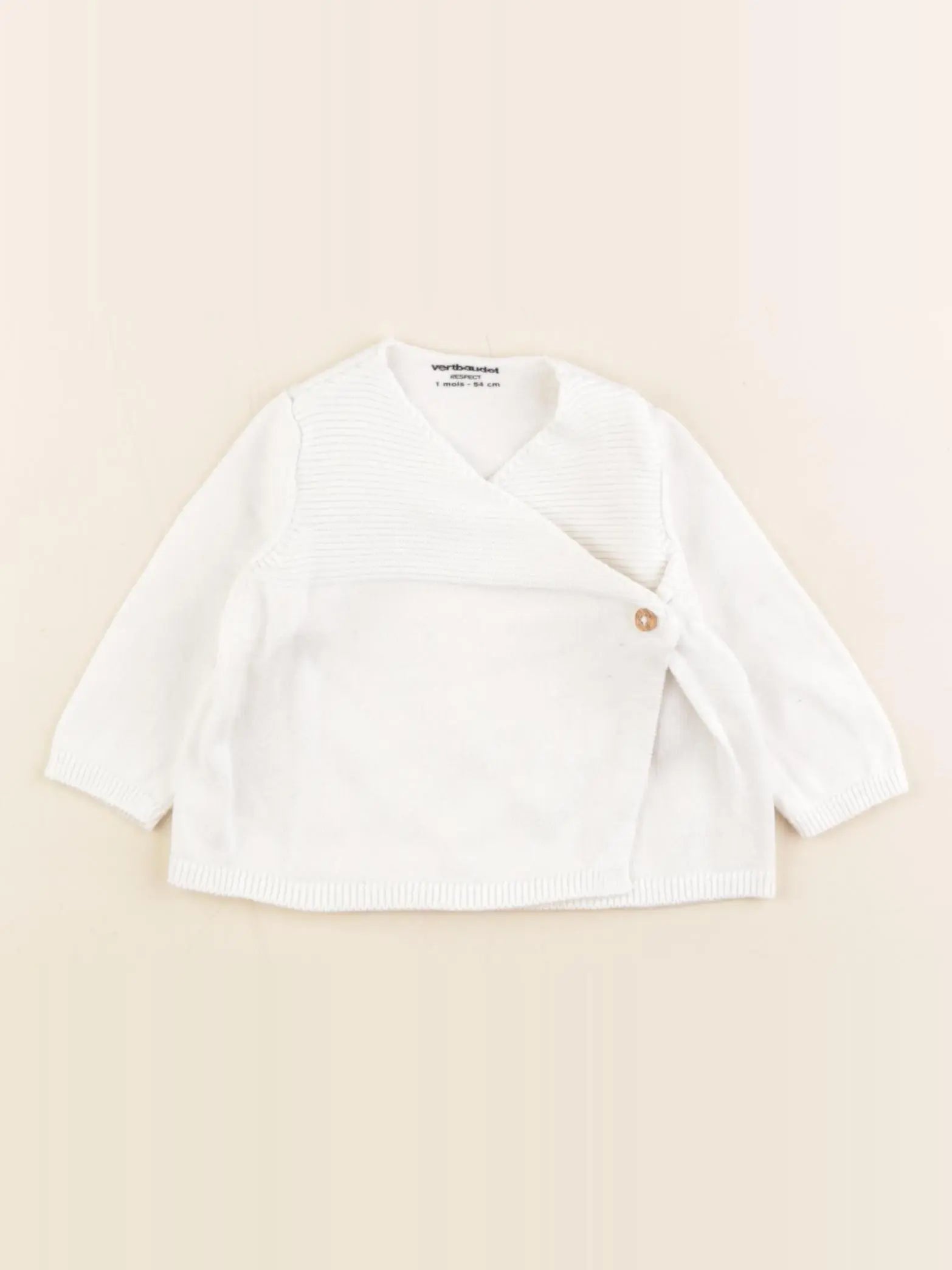 Vertbaudet - gilet blanc - 1 mois