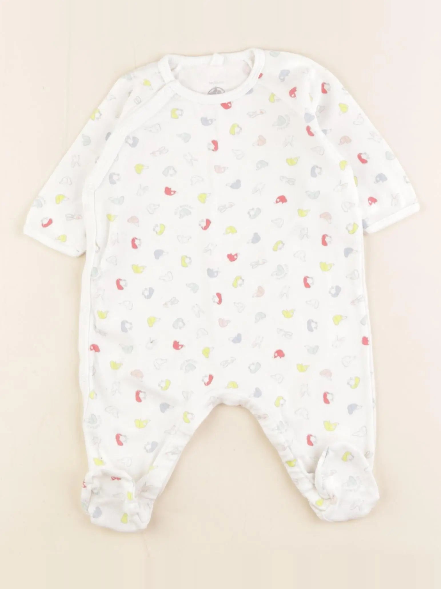 Petit Bateau - pyjama coton blanc - 1 mois