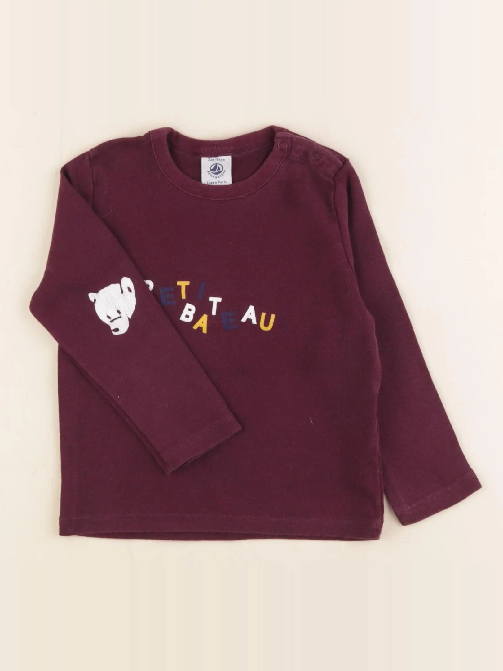 Petit Bateau - tee-shirt rouge - 24 mois
