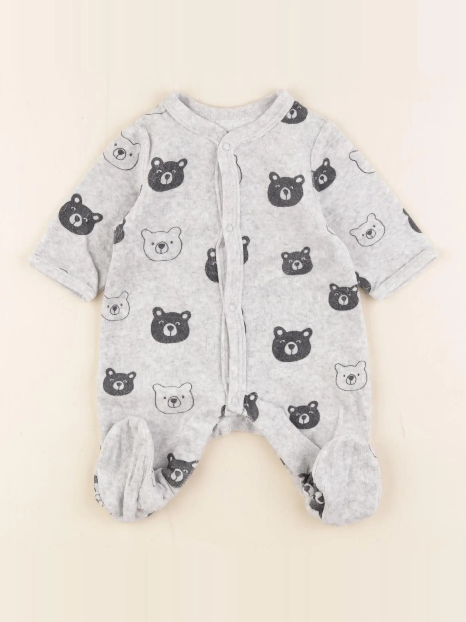 La Redoute - pyjama velours gris - 1 mois